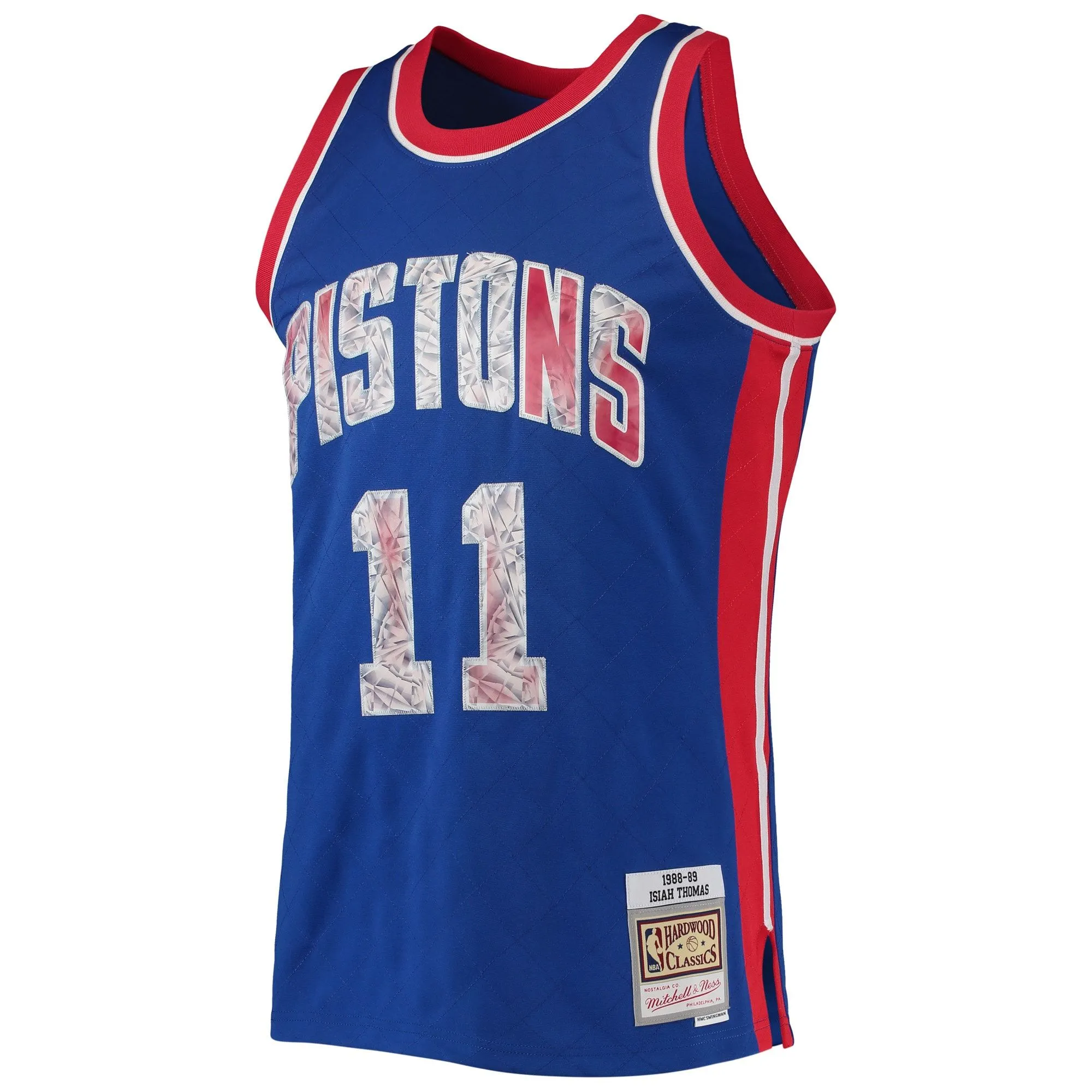 Isiah Thomas Detroit Pistons Mitchell & Ness 1988/89 Hardwood Classics NBA 75th Anniversary Diamond Swingman Jersey - Blue