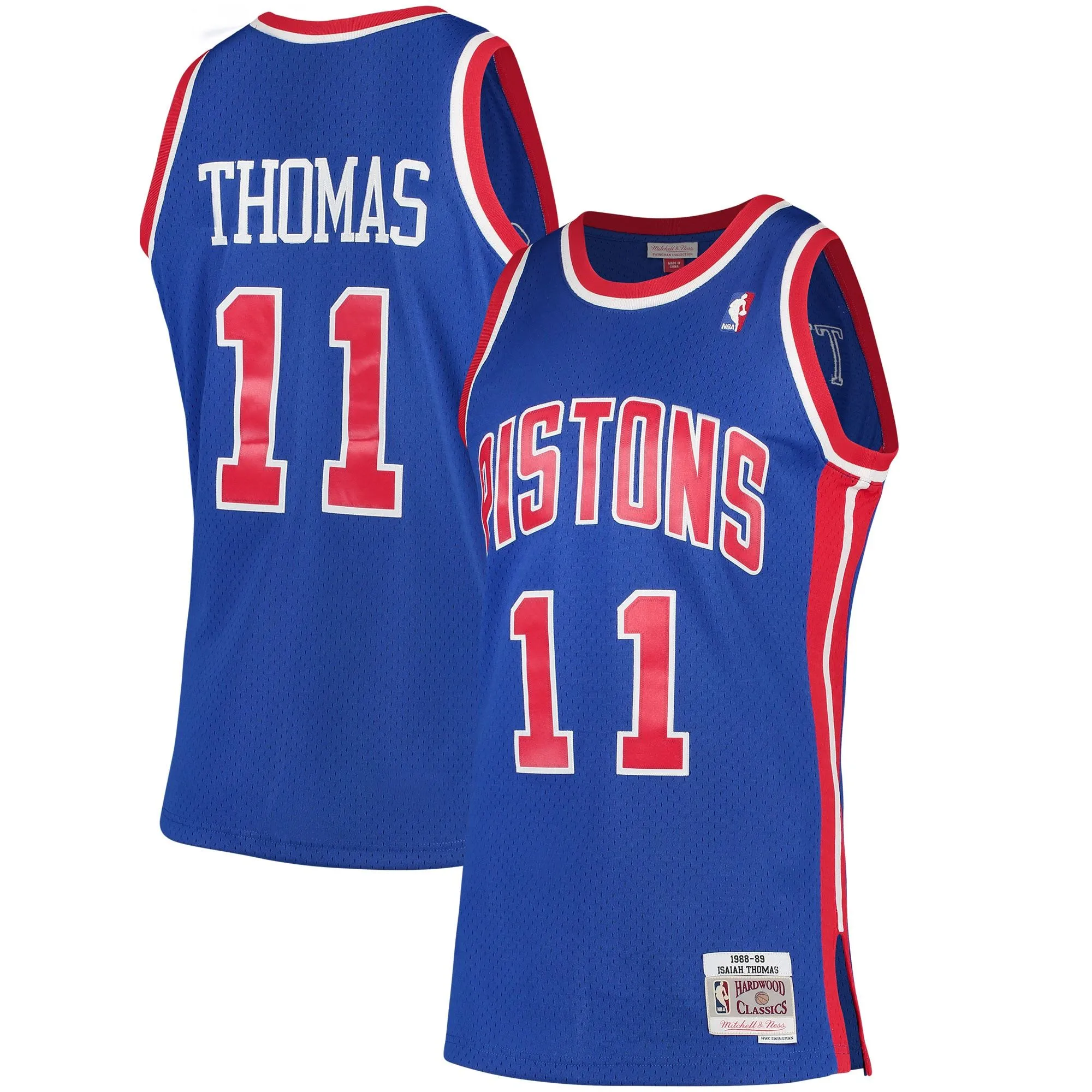 Isiah Thomas Detroit Pistons Mitchell & Ness 1988/89 Hardwood Classics Swingman Jersey - Blue