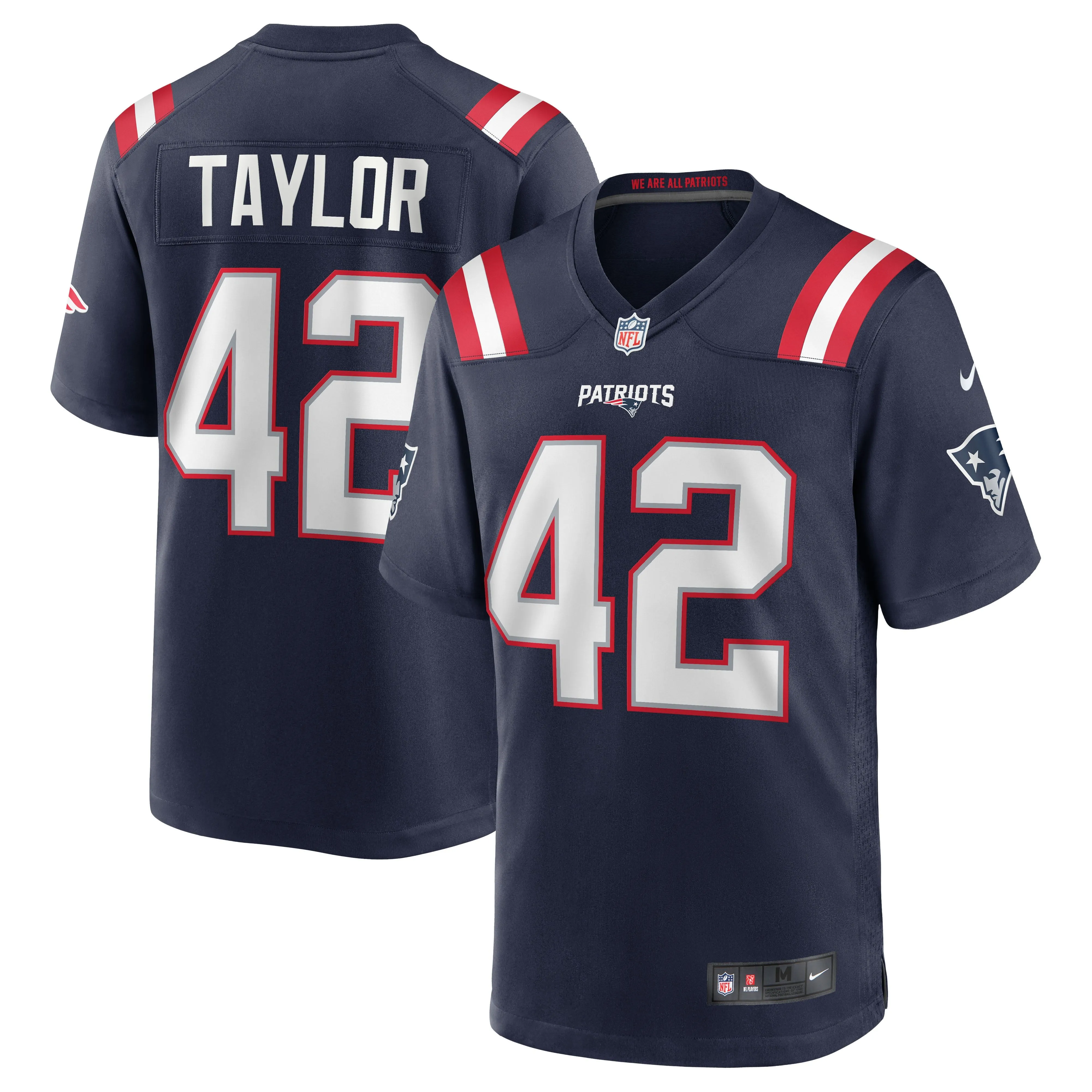 J.J. Taylor New England Patriots  Team Game Jersey - Navy