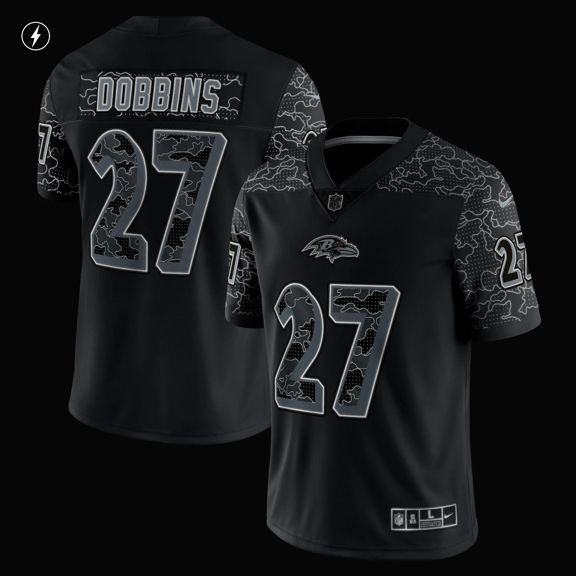 J.K. Dobbins Baltimore Ravens  RFLCTV Limited Jersey - Black