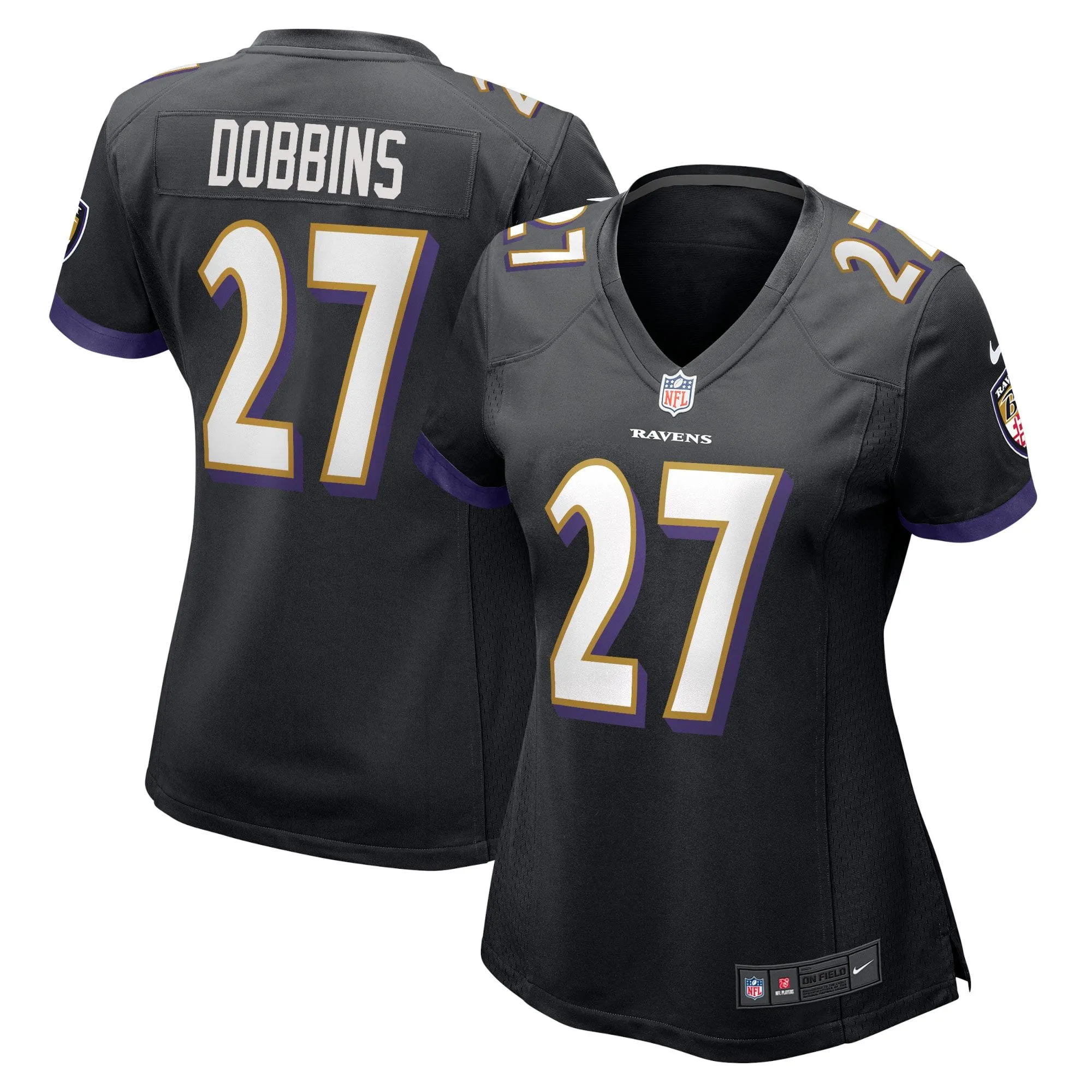 J.K. Dobbins Baltimore Ravens  Women's Game Jersey - Black