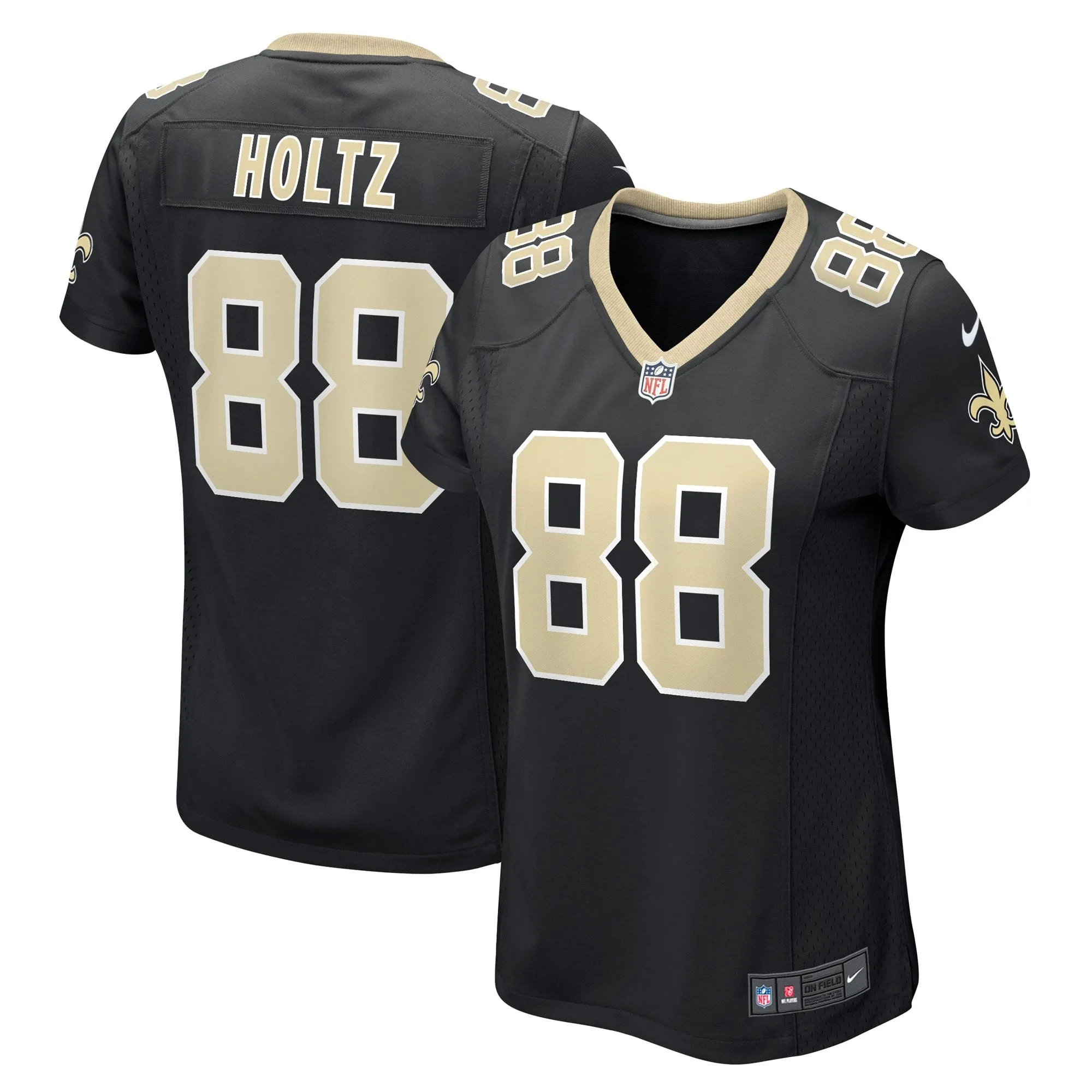 J.P. Holtz New Orleans Saints  Women's Game Player Jersey - Black