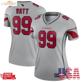 Jj Watt Arizona Cardinals  Women's Inverted Legend Jersey   Gray