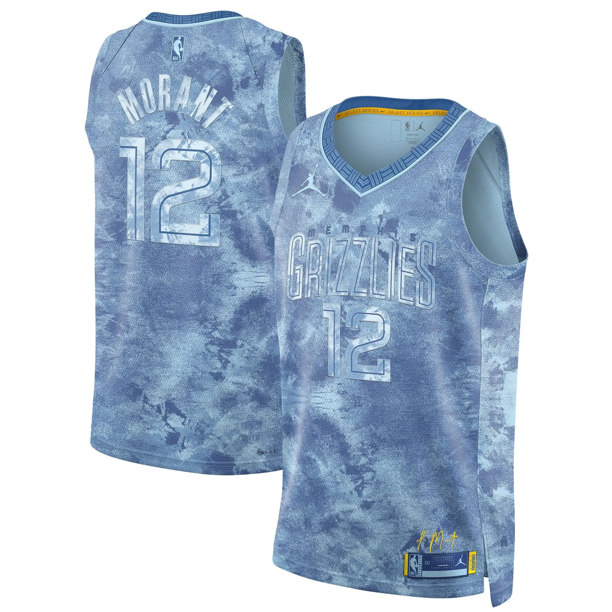 Ja Morant Memphis Grizzlies  Unisex Select Series Swingman Jersey - Light Blue