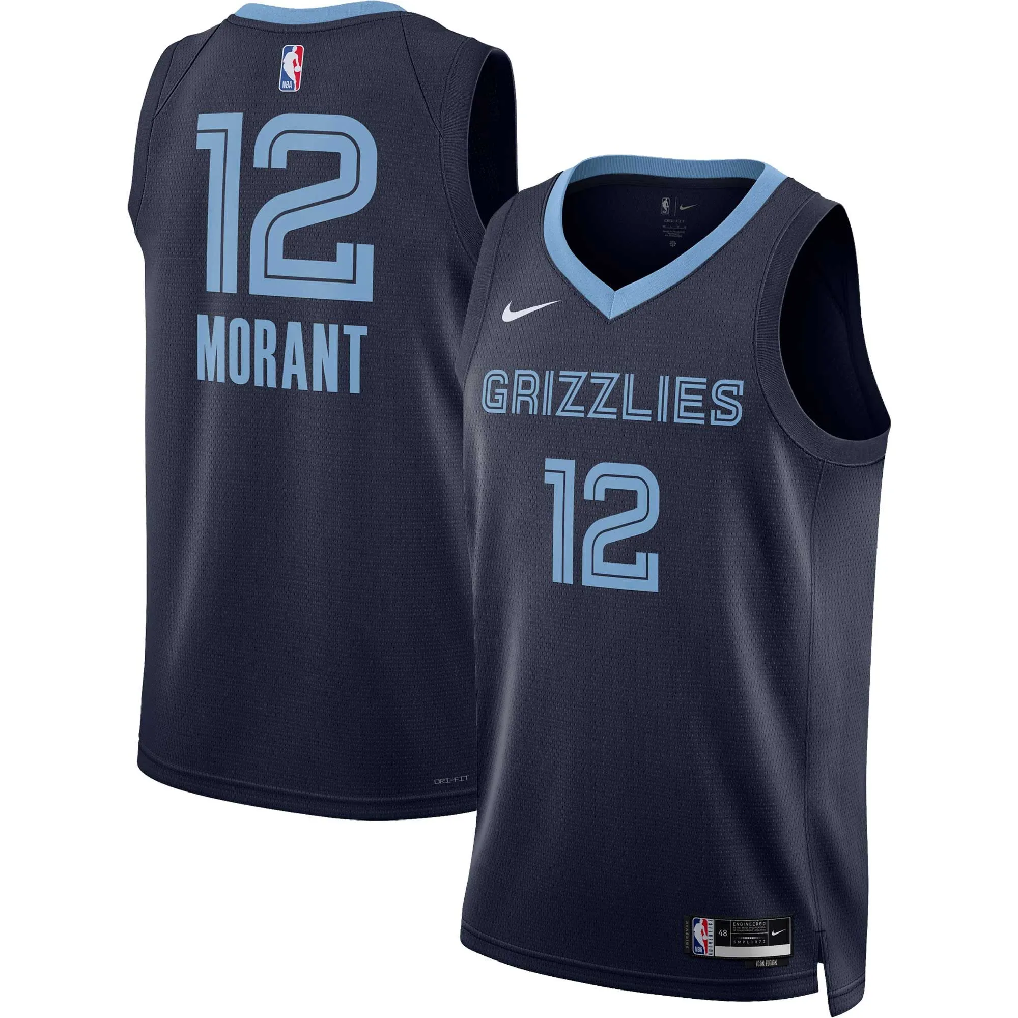 Ja Morant Memphis Grizzlies  Unisex Swingman Jersey - Icon Edition - Navy