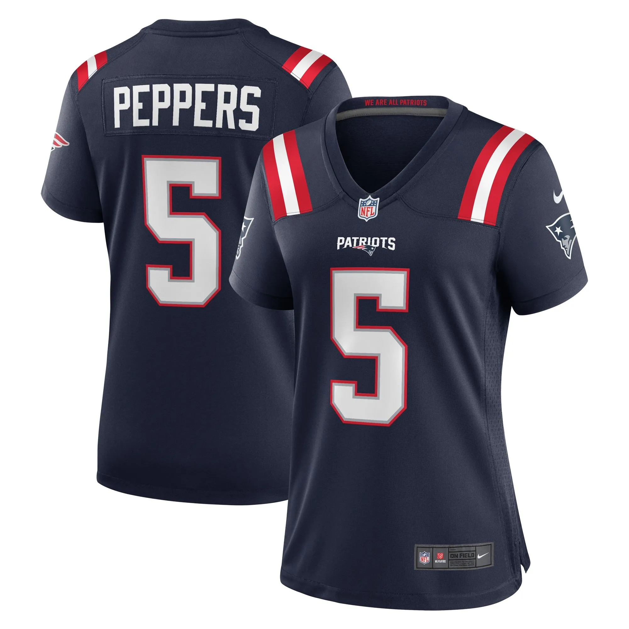 Jabrill Peppers New England Patriots  Women's Game Player Jersey - Navy