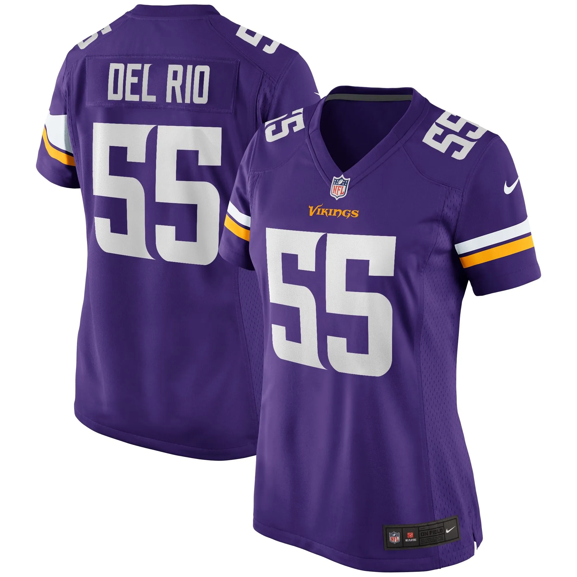 Jack Del Rio Minnesota Vikings  Women's Game Retired Player Jersey - Purple