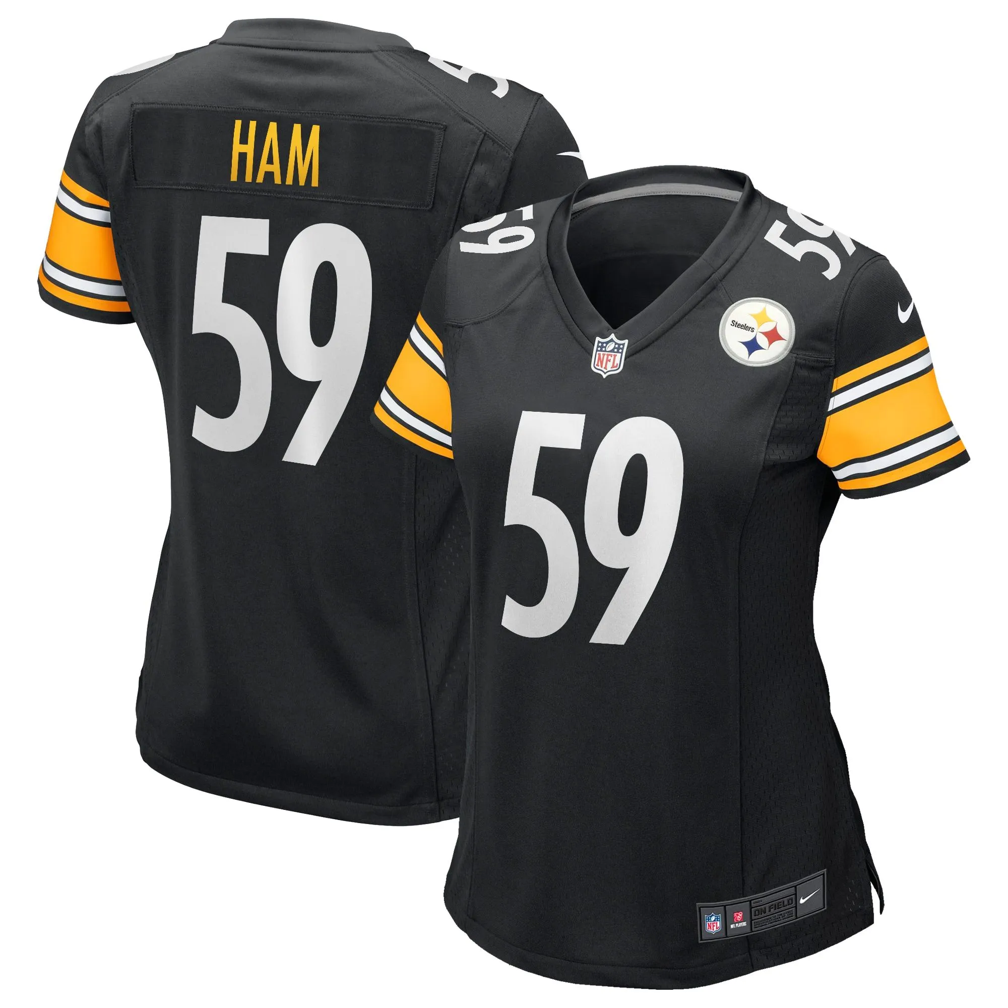 Jack Ham Pittsburgh Steelers  Women's Game Retired Player Jersey - Black