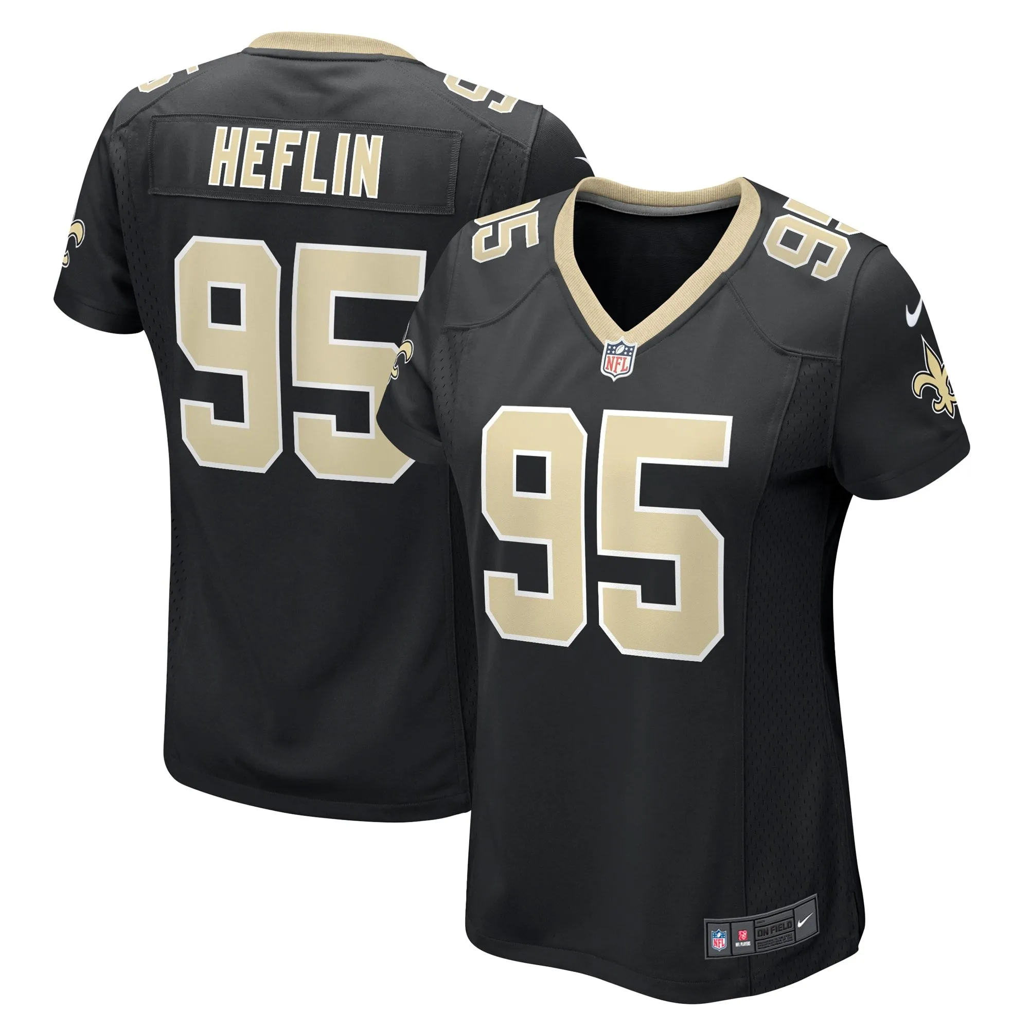 Jack Heflin New Orleans Saints  Women's Team Game Jersey -  Black