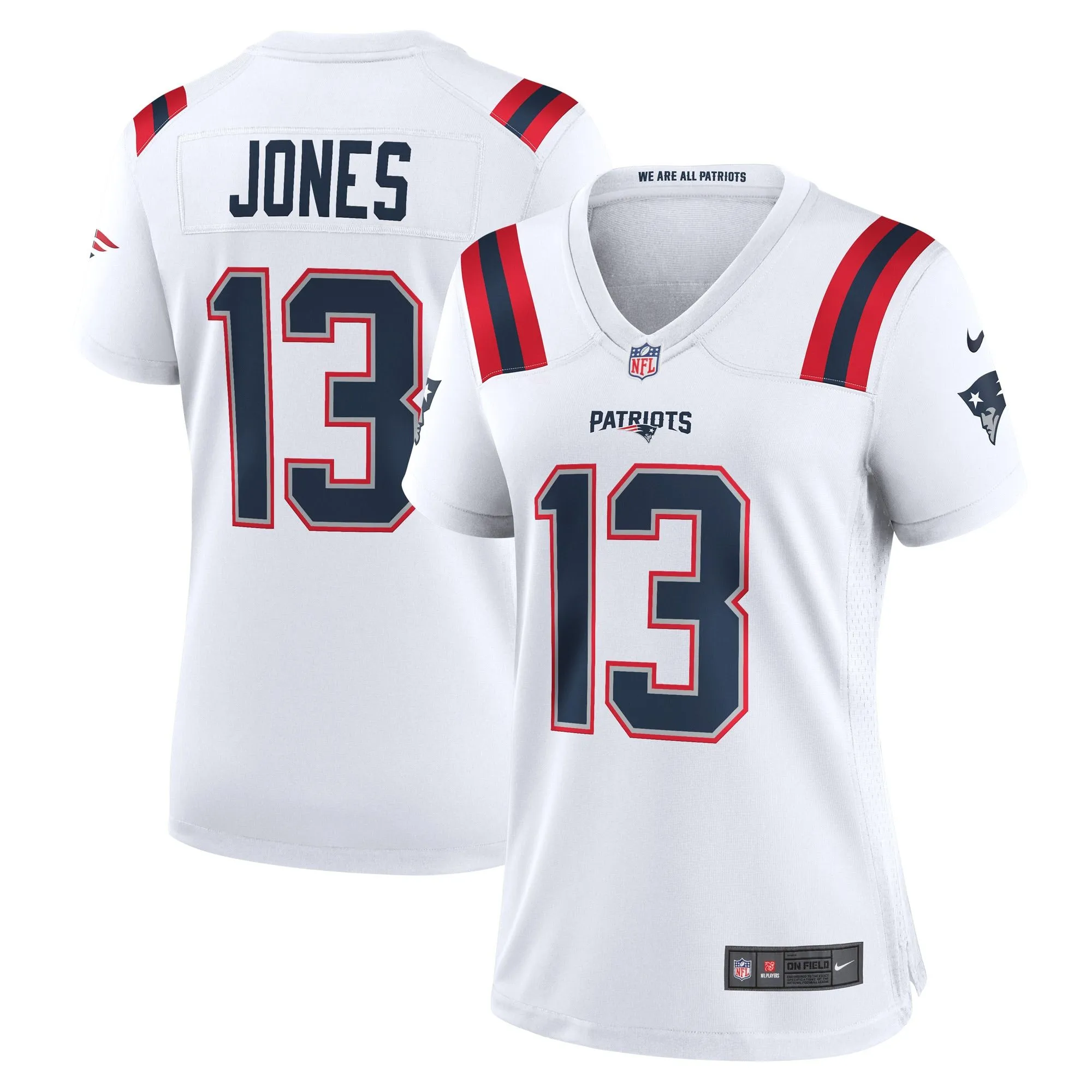 Jack Jones New England Patriots  Women's Game Player Jersey - White