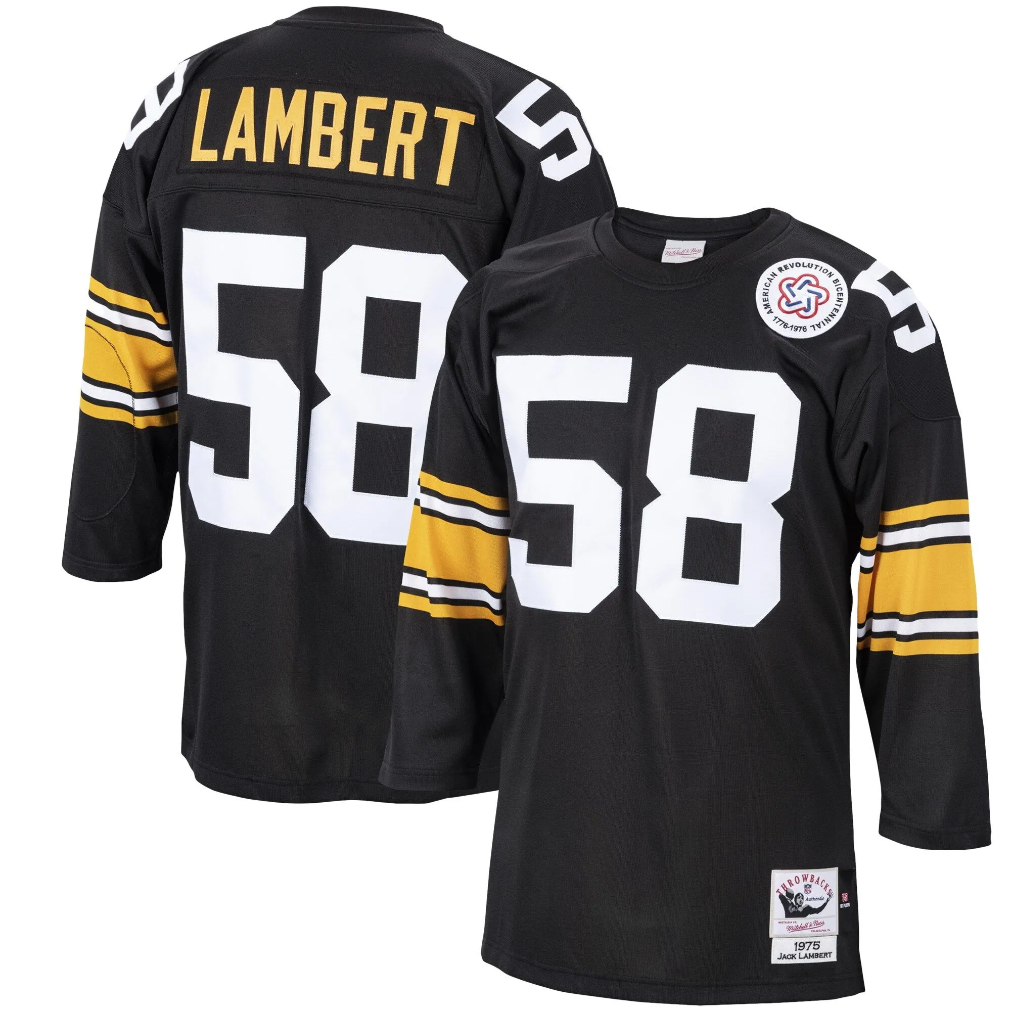 Jack Lambert Pittsburgh Steelers 1975 Mitchell & Ness  Throwback Retired Player Jersey - Black