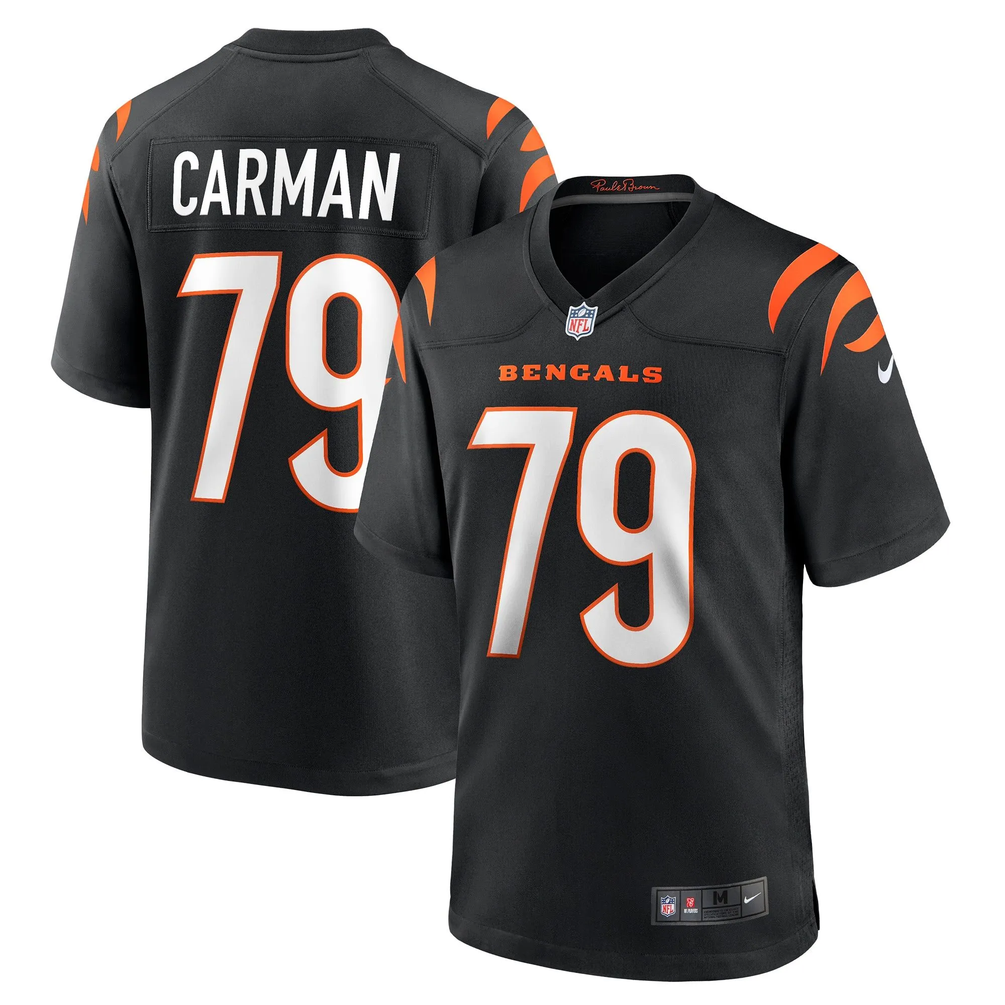 Jackson Carman Cincinnati Bengals  Game Jersey - Black