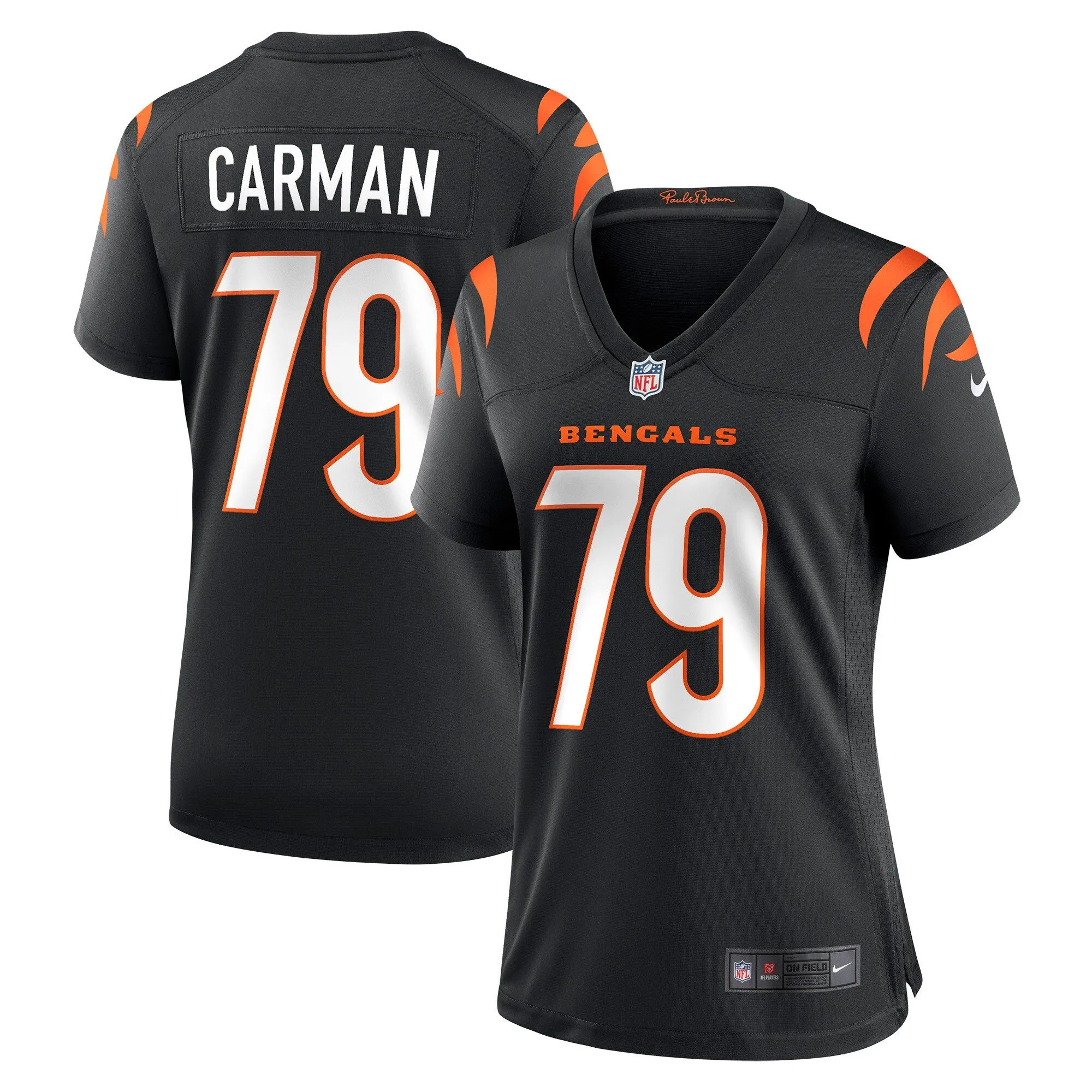 Jackson Carman Cincinnati Bengals  Women's Game Jersey - Black