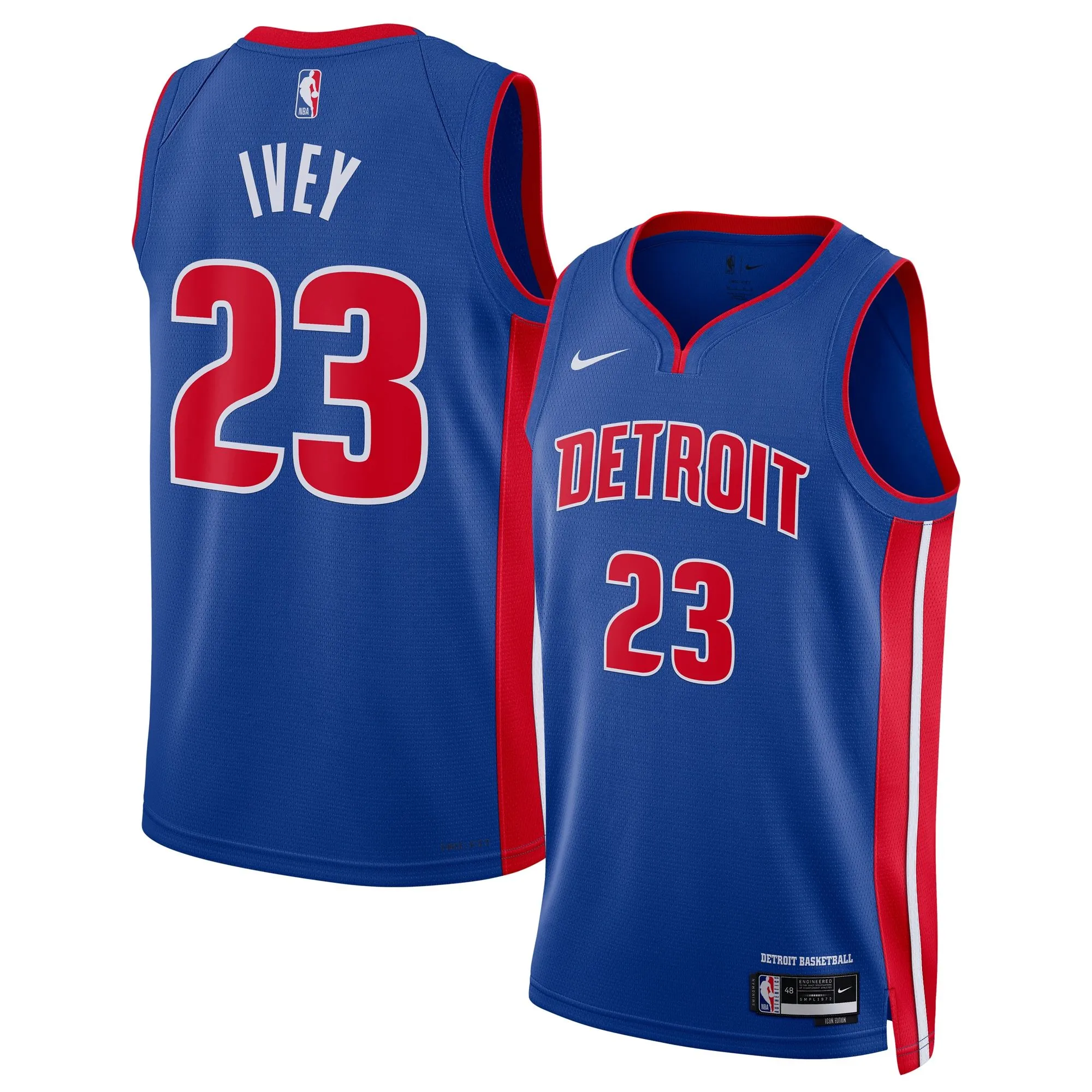 Jaden Ivey Detroit Pistons  Unisex 2022 NBA Draft First Round Pick Swingman Jersey - Icon Edition - Blue