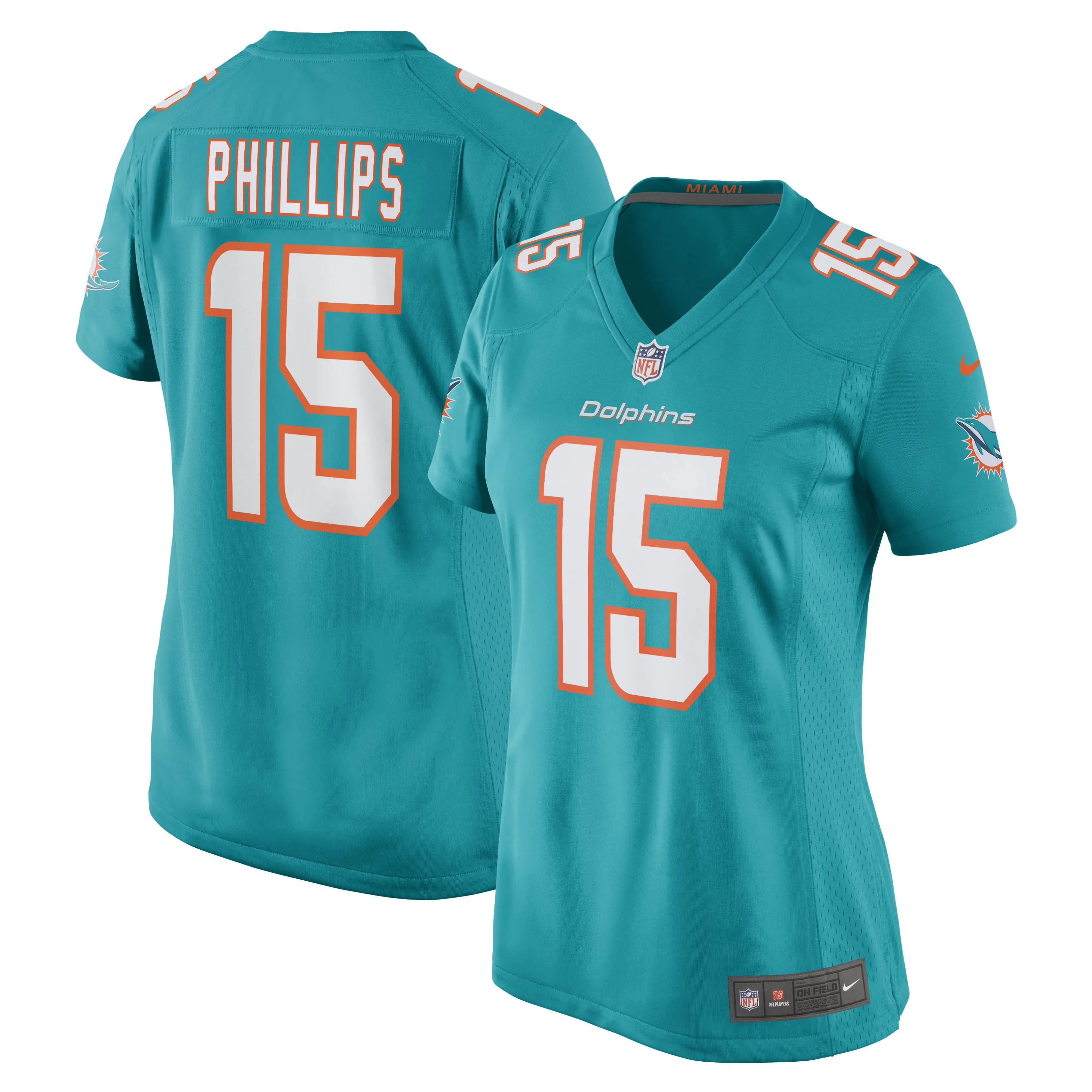 Jaelan Phillips Miami Dolphins  Women's Game Player Jersey - Aqua