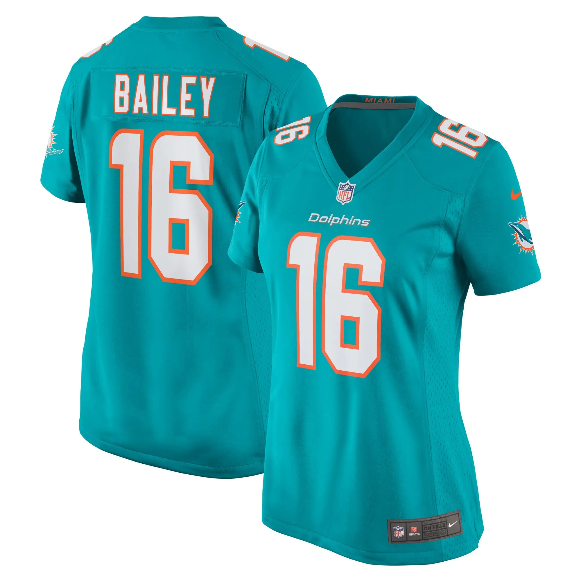 Jake Bailey Miami Dolphins  Women's Game Player Jersey - Aqua