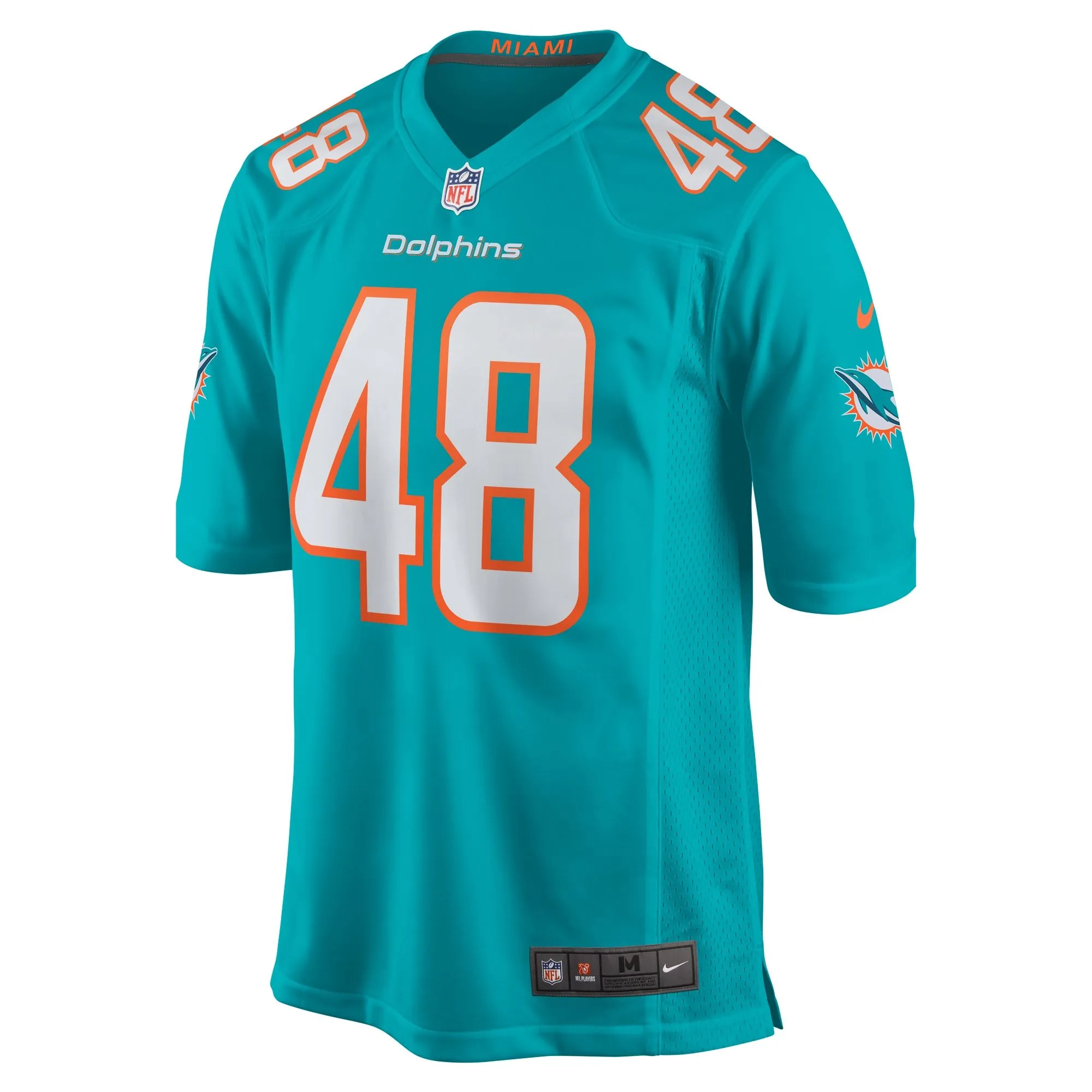 Jake Bargas Miami Dolphins  Home Game Player Jersey - Aqua