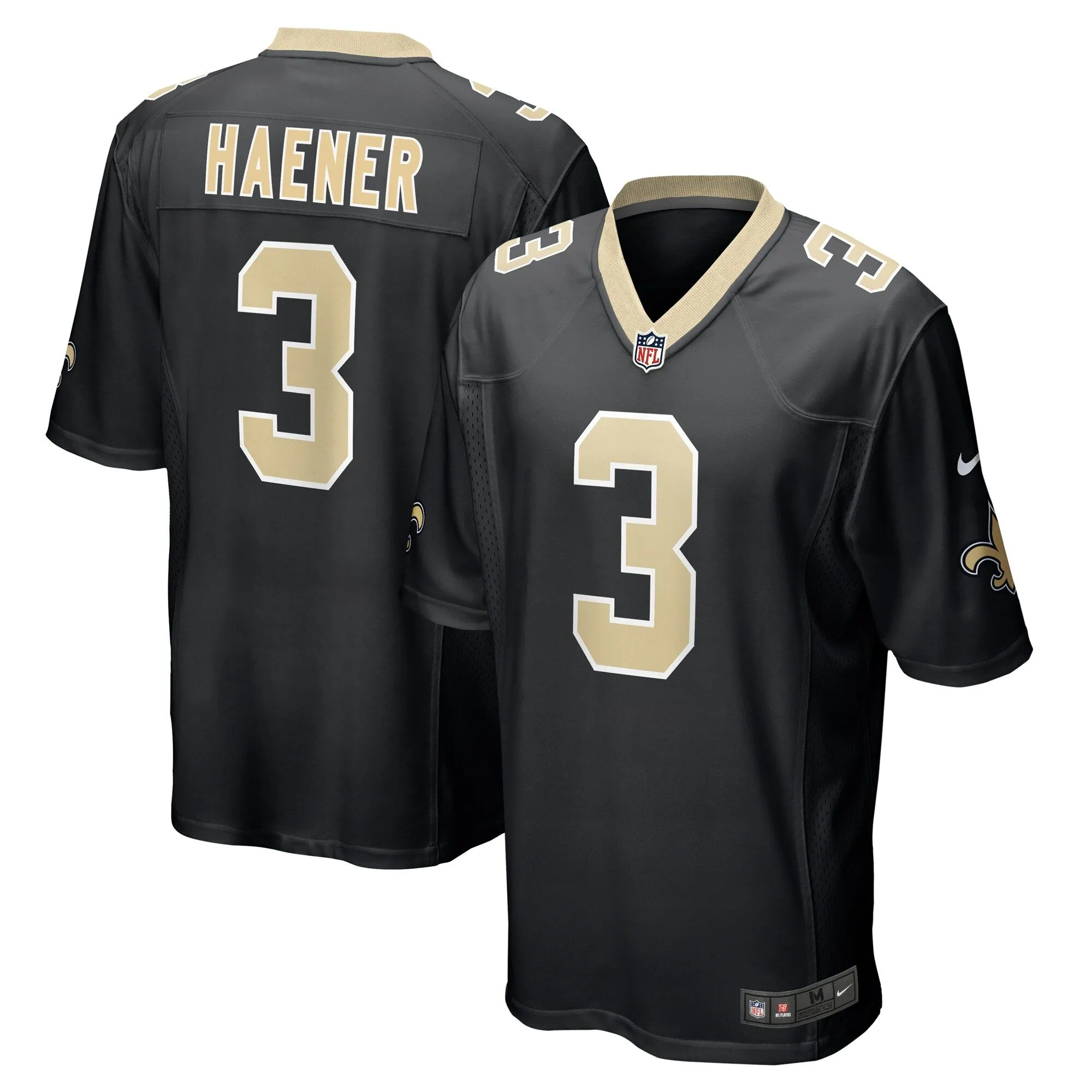 Jake Haener New Orleans Saints  Team Game Jersey -  Black