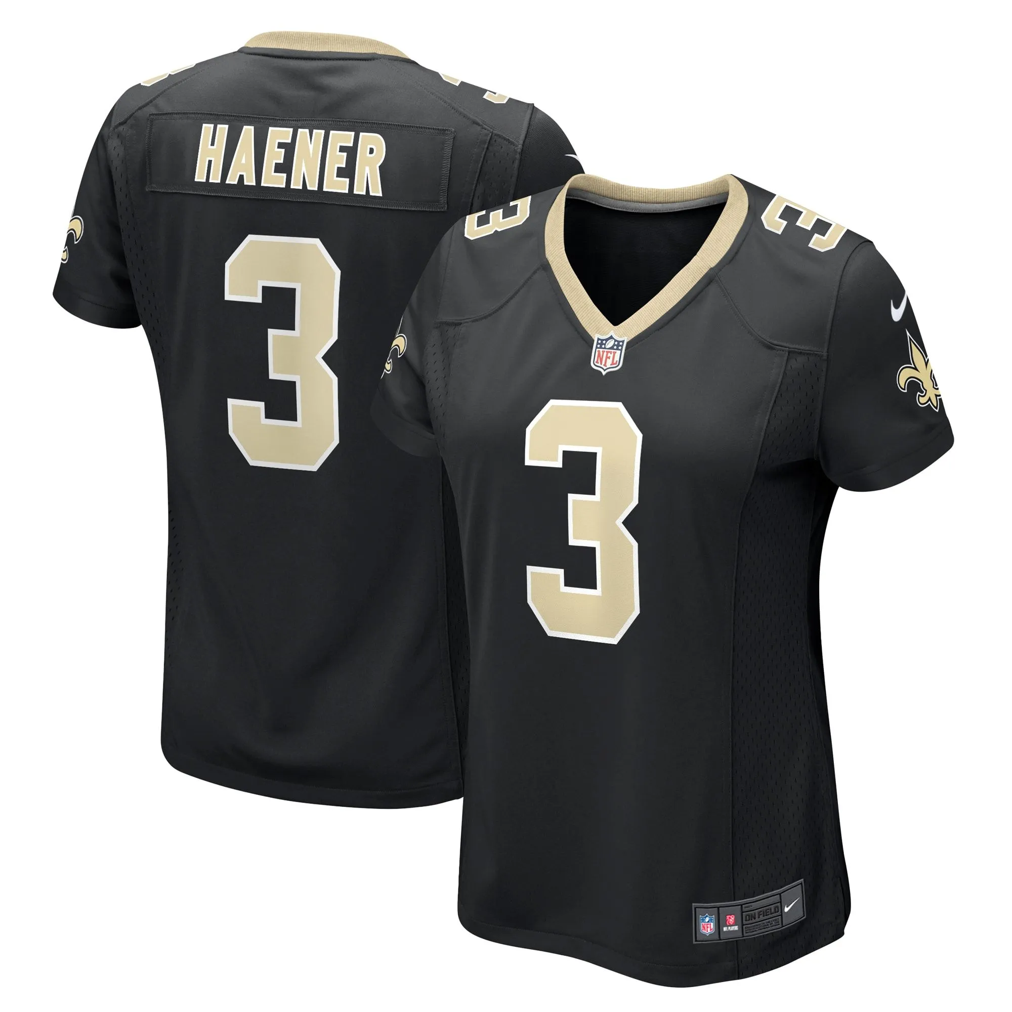 Jake Haener New Orleans Saints  Women's Team Game Jersey -  Black