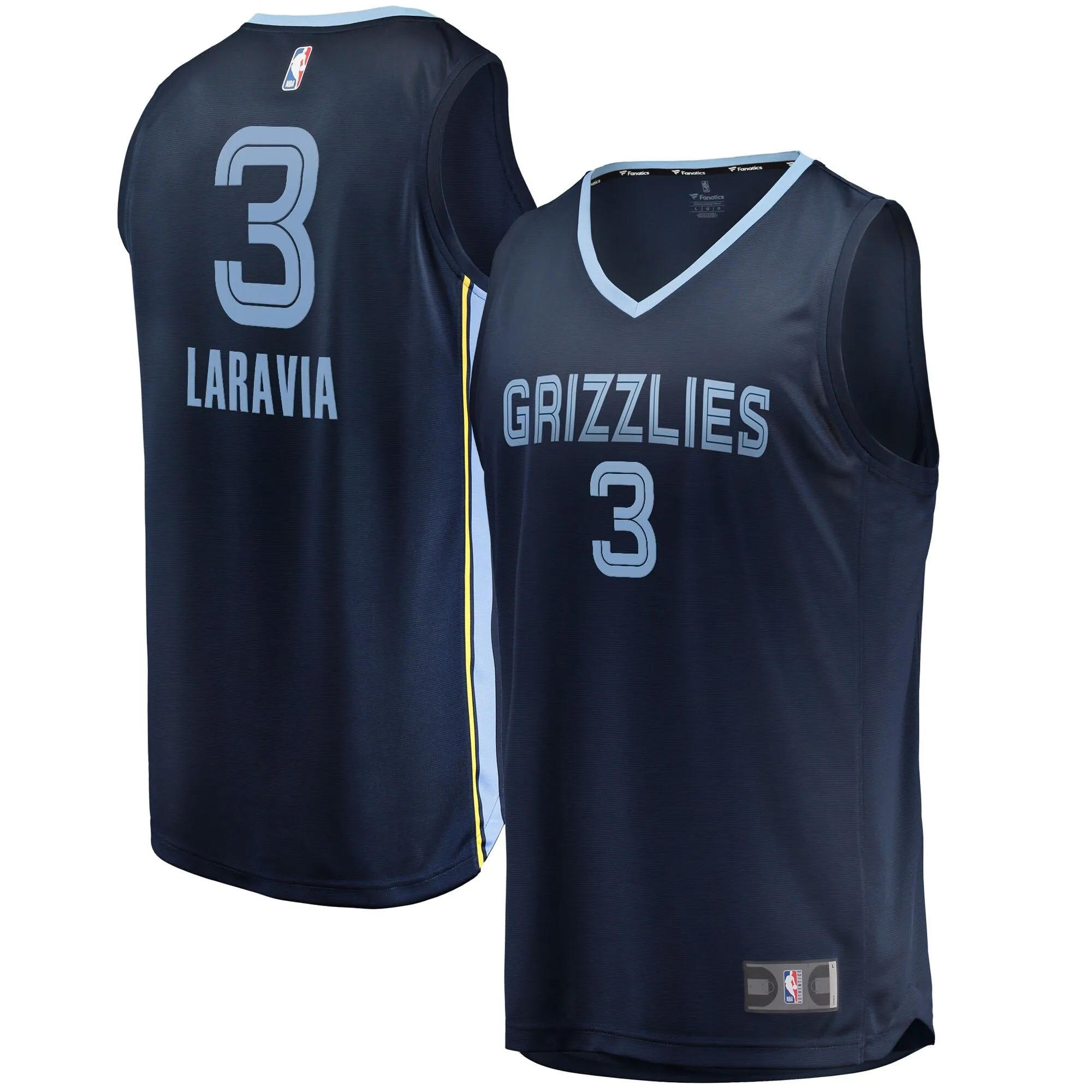 Jake LaRavia Memphis Grizzlies Fanatics Branded Fast Break Replica Player Jersey - Icon Edition - Navy