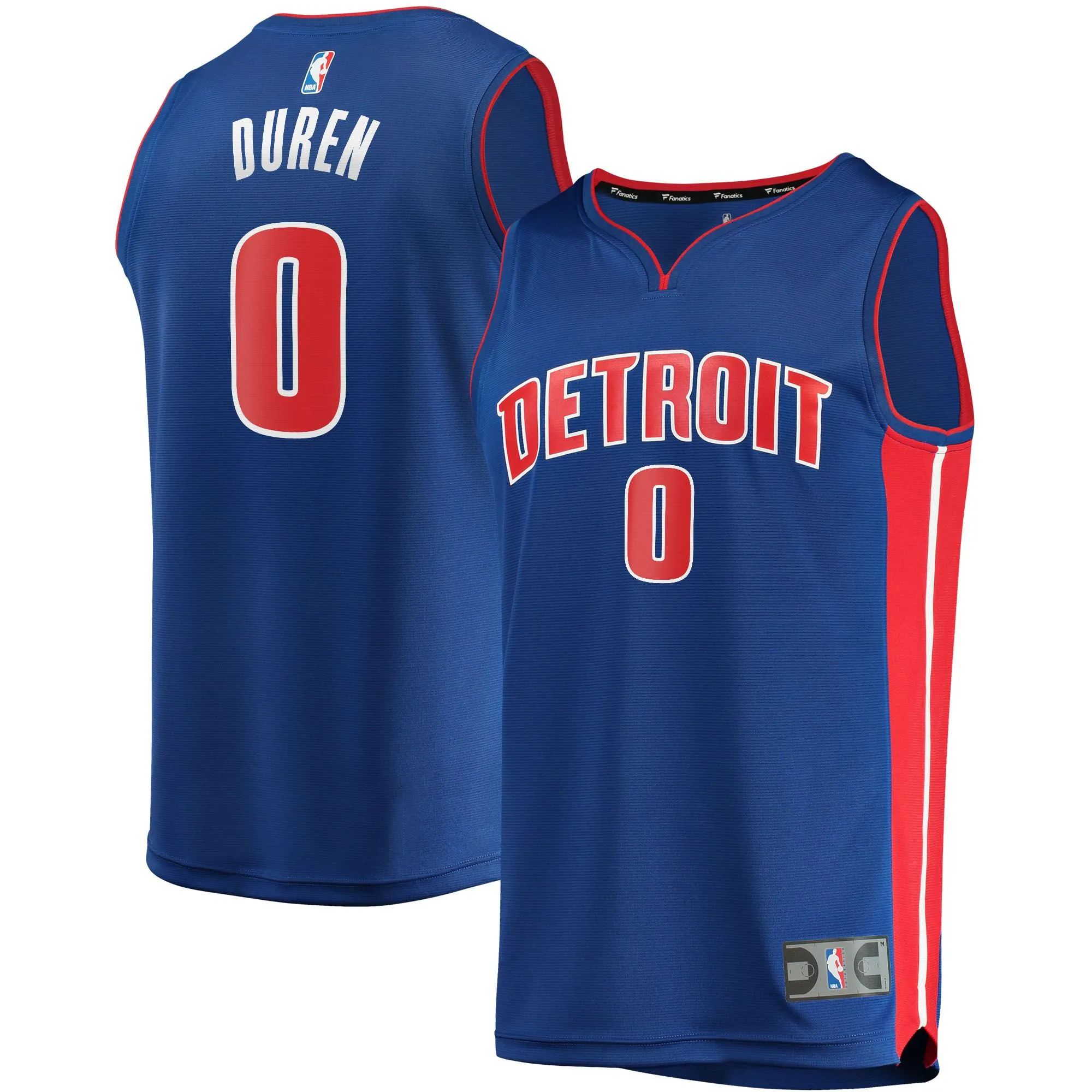 Jalen Duren Detroit Pistons Fanatics Branded Fast Break Replica Jersey - Icon Edition - Blue