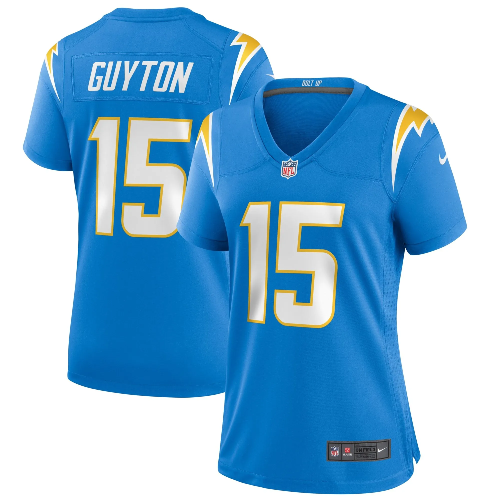 Jalen Guyton Los Angeles Chargers  Women's Player Game Jersey - Powder Blue