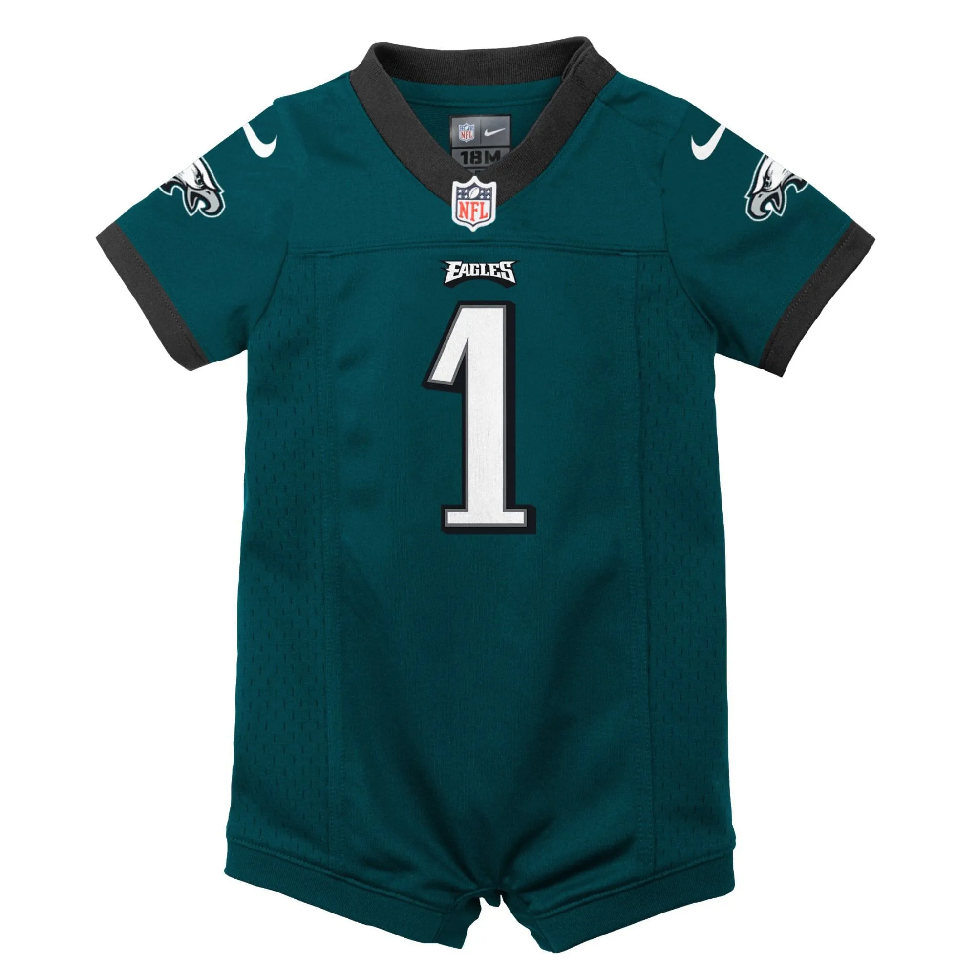 Jalen Hurts Philadelphia Eagles  Newborn & Infant Game Romper Jersey - Midnight Green