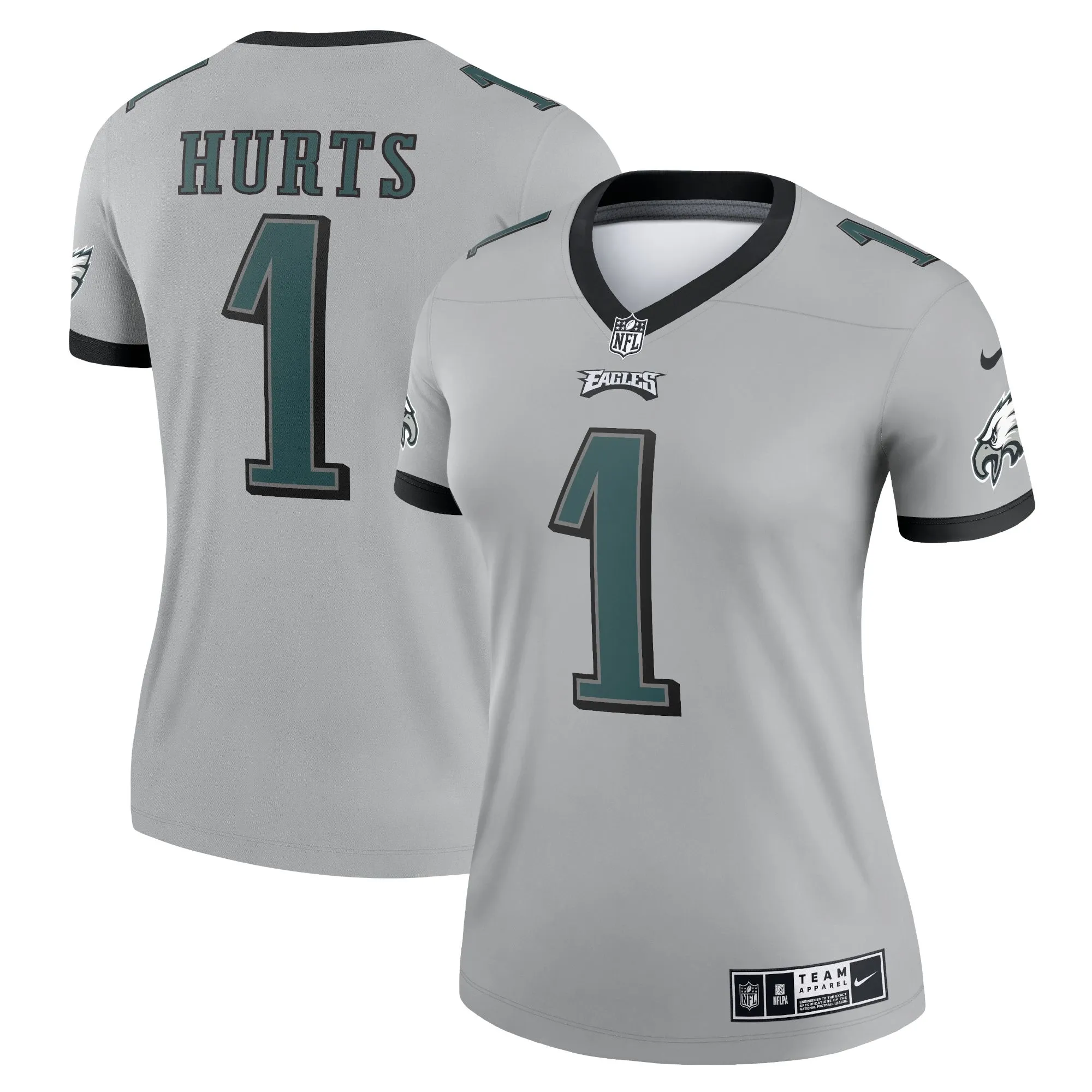 Jalen Hurts Philadelphia Eagles  Women's Inverted Legend Jersey - Silver