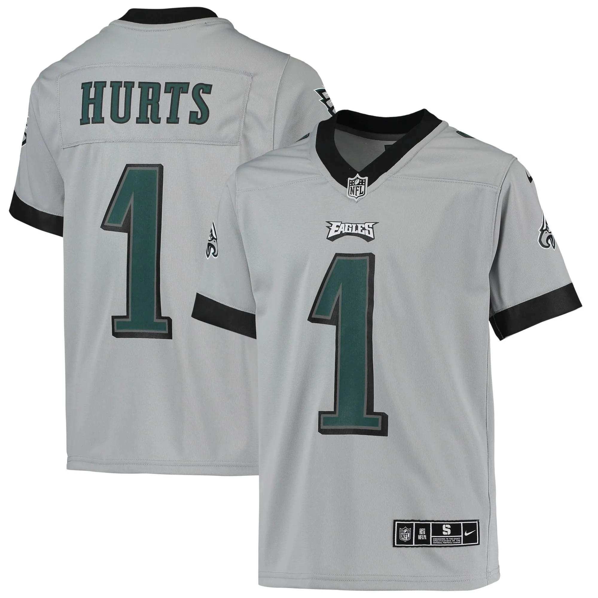 Jalen Hurts Philadelphia Eagles  Youth Inverted Team Game Jersey - Silver