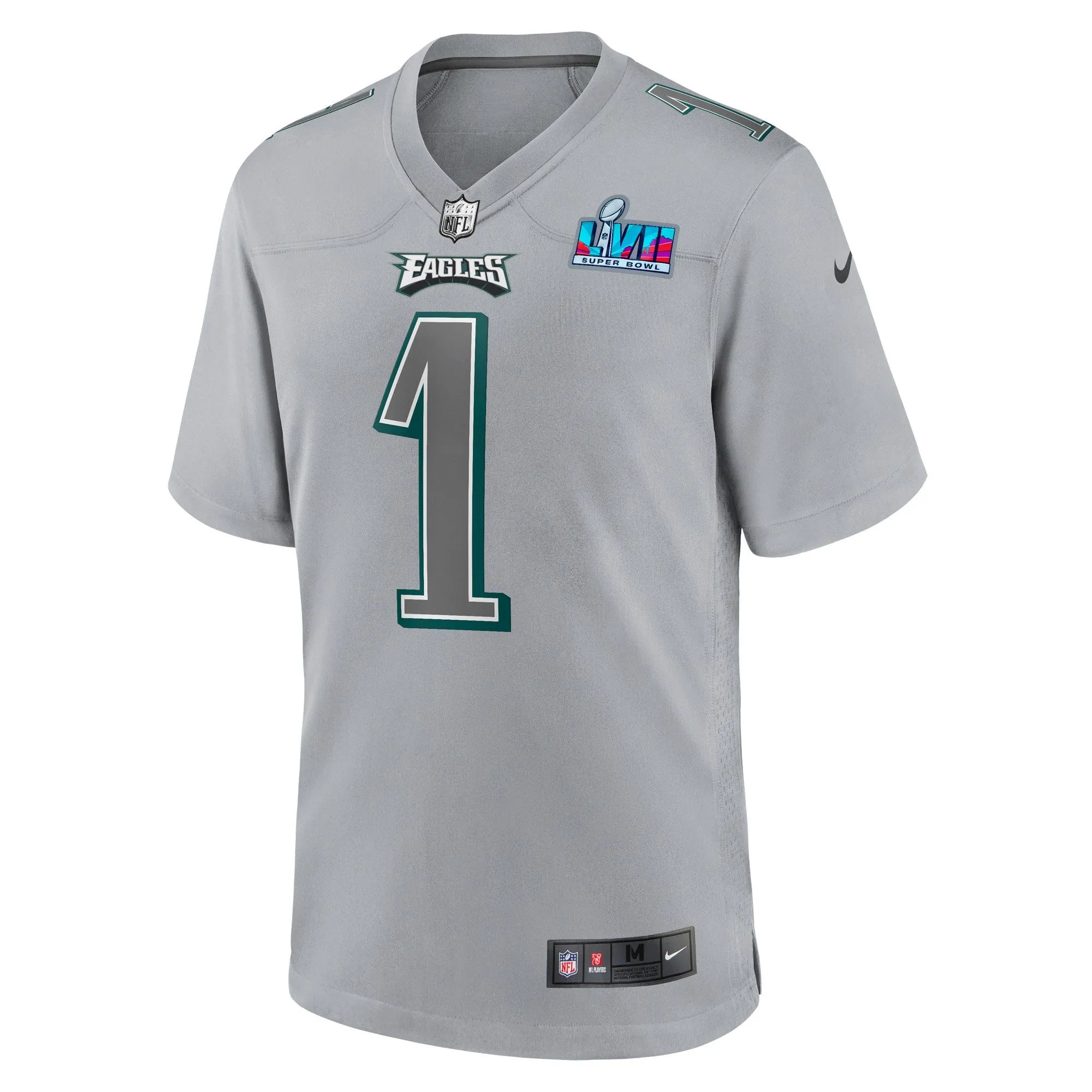 Jalen Hurts Philadelphia Eagles  Youth Super Bowl LVII Patch Atmosphere Fashion Game Jersey - Gray