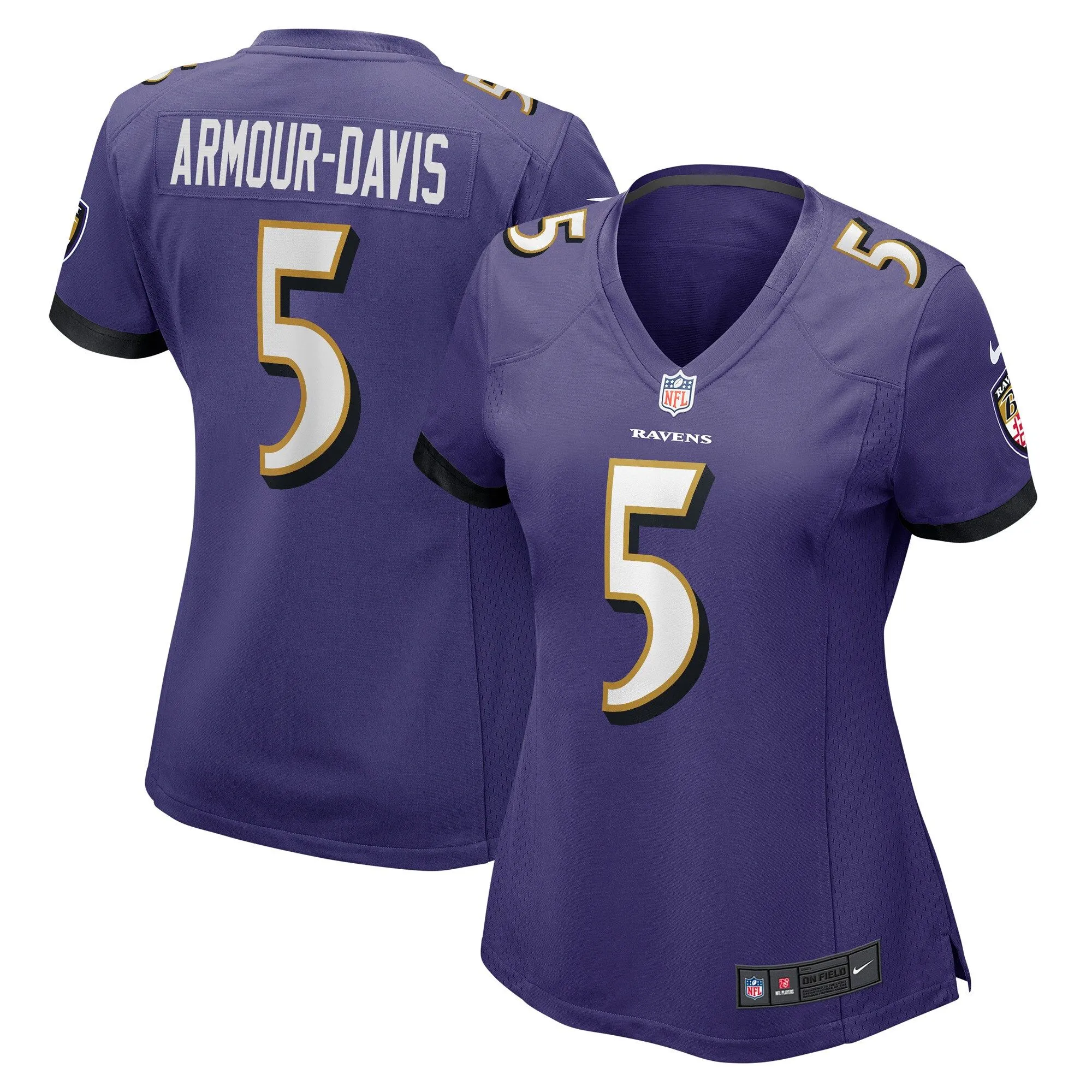 Jalyn Armour-Davis Baltimore Ravens  Women's Game Player Jersey - Purple