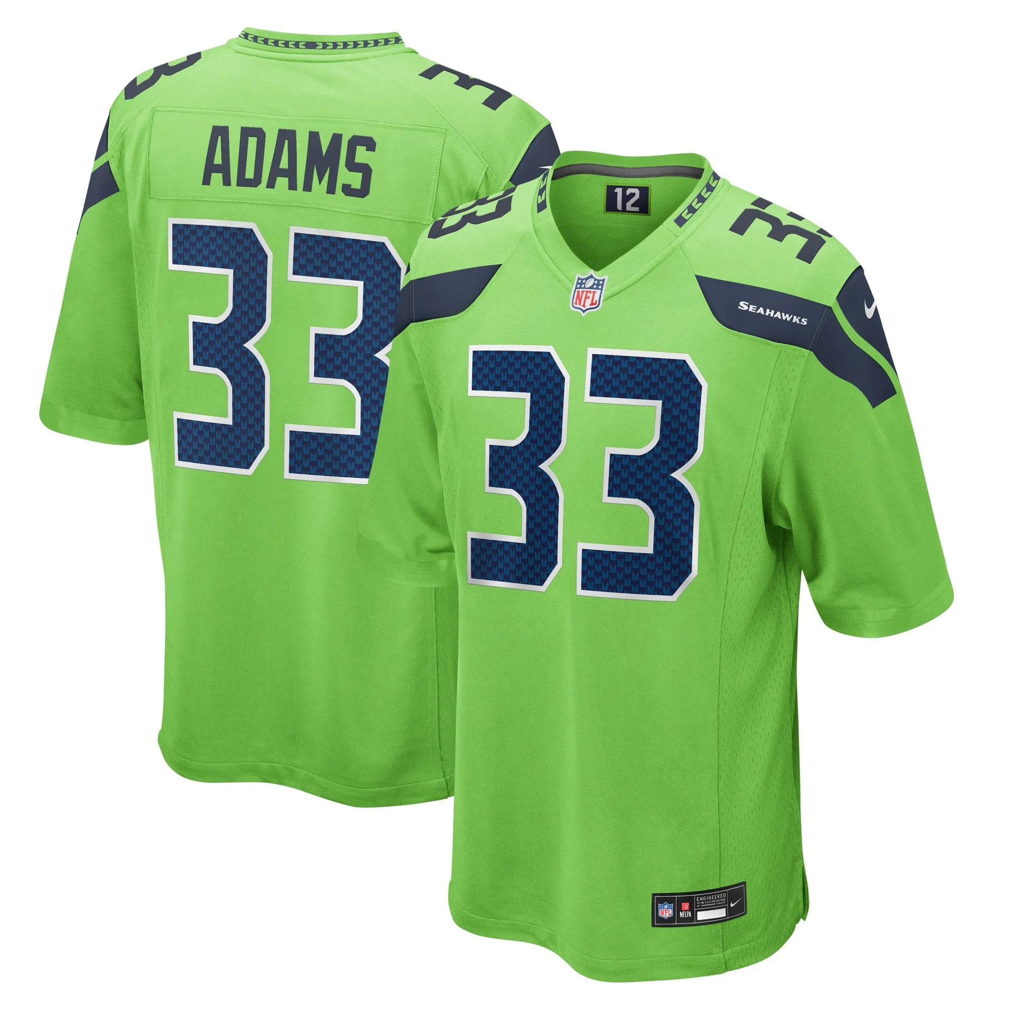 Jamal Adams Seattle Seahawks   Game Jersey - Neon Green