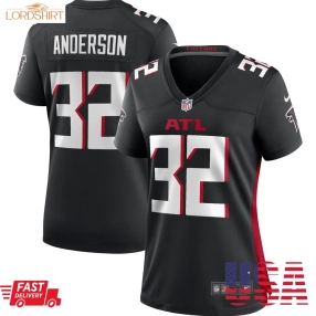 Jamal Anderson Atlanta Falcons  Women's Game Retired Player Jersey   Black