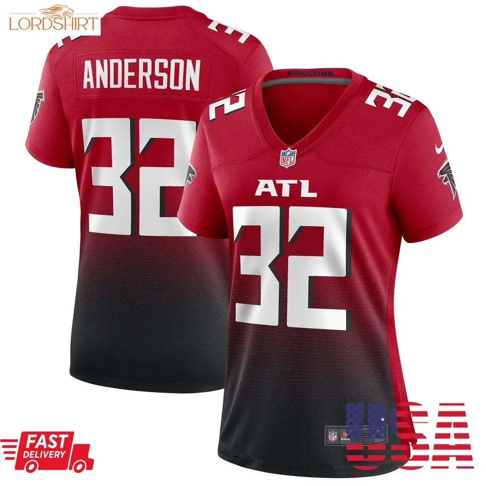 Jamal Anderson Atlanta Falcons  Women's Retired Game Jersey   Red