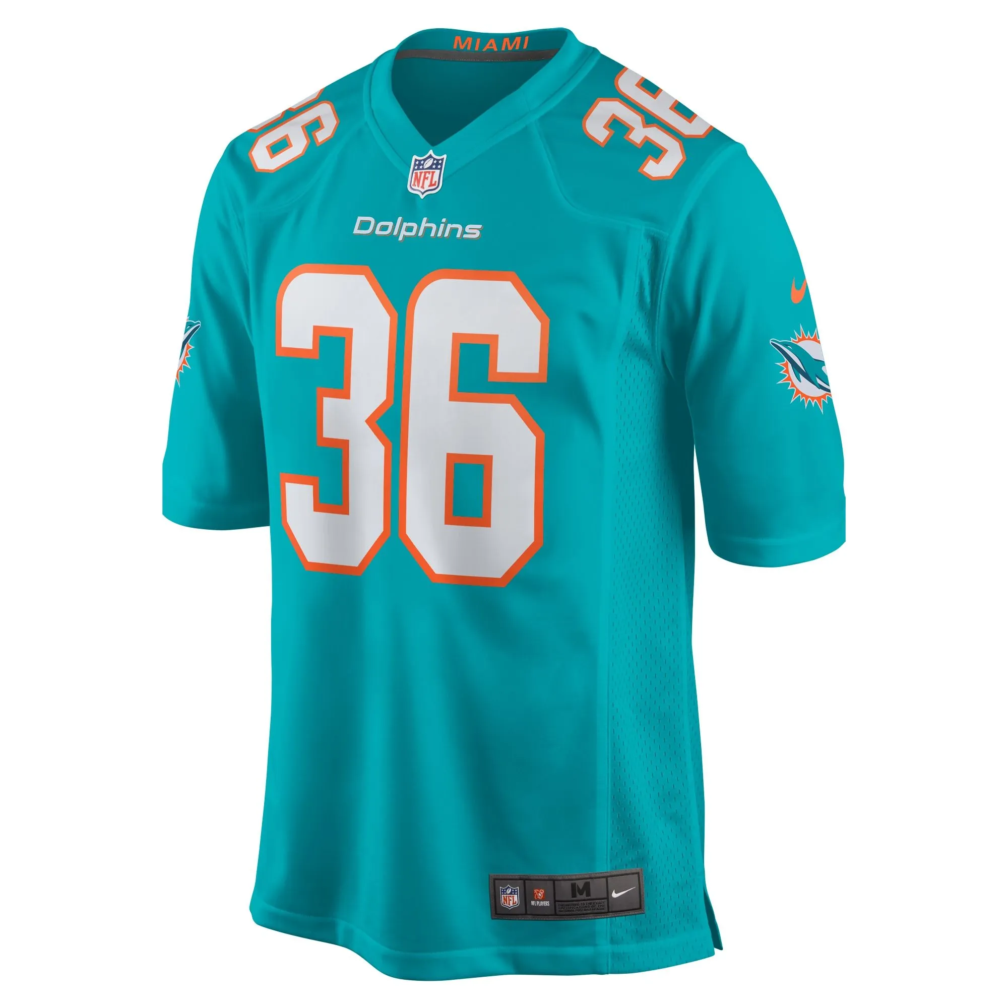 Jamal Perry Miami Dolphins  Home Game Player Jersey - Aqua