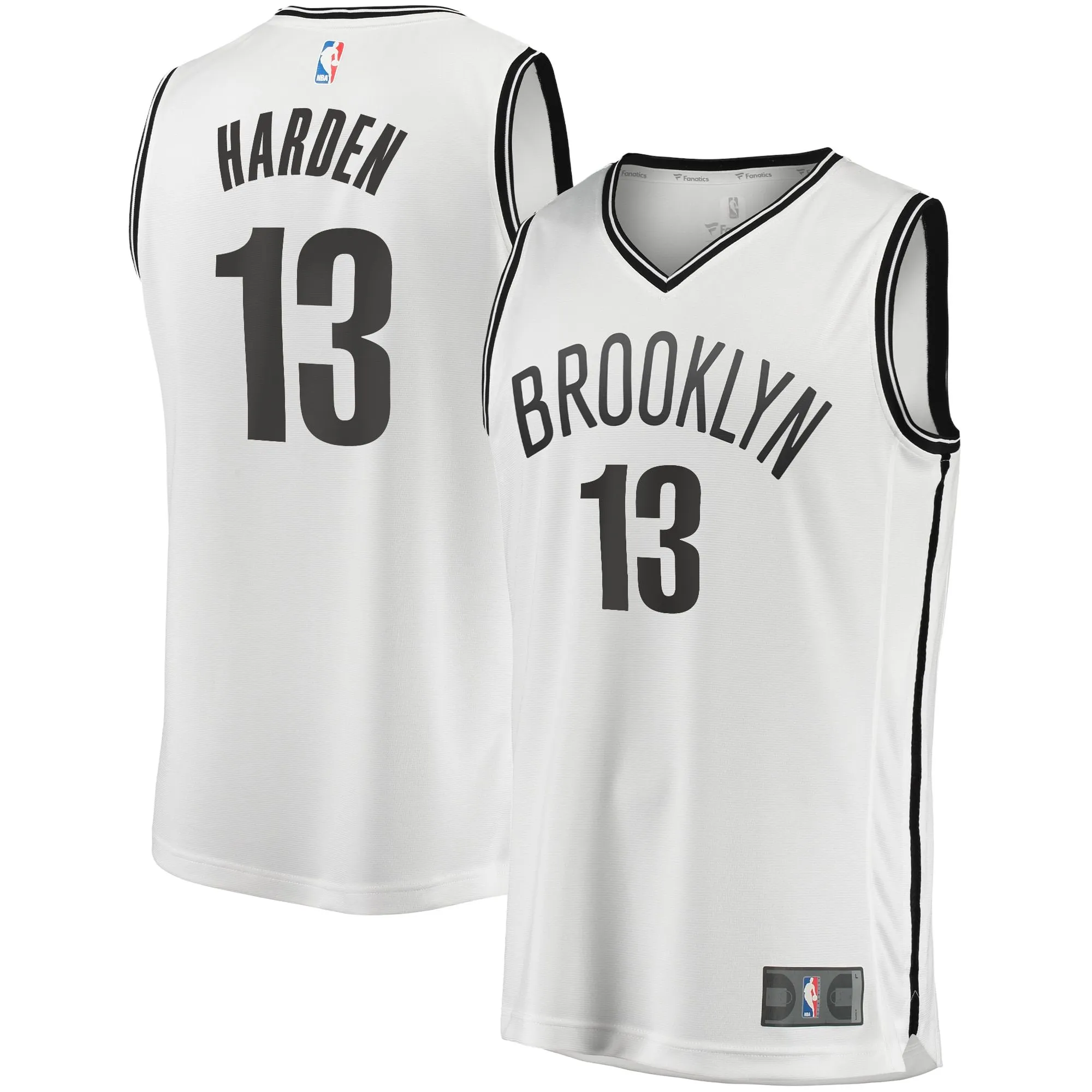 James Harden Brooklyn Nets Fanatics Branded Fast Break Replica Jersey White - Association Edition