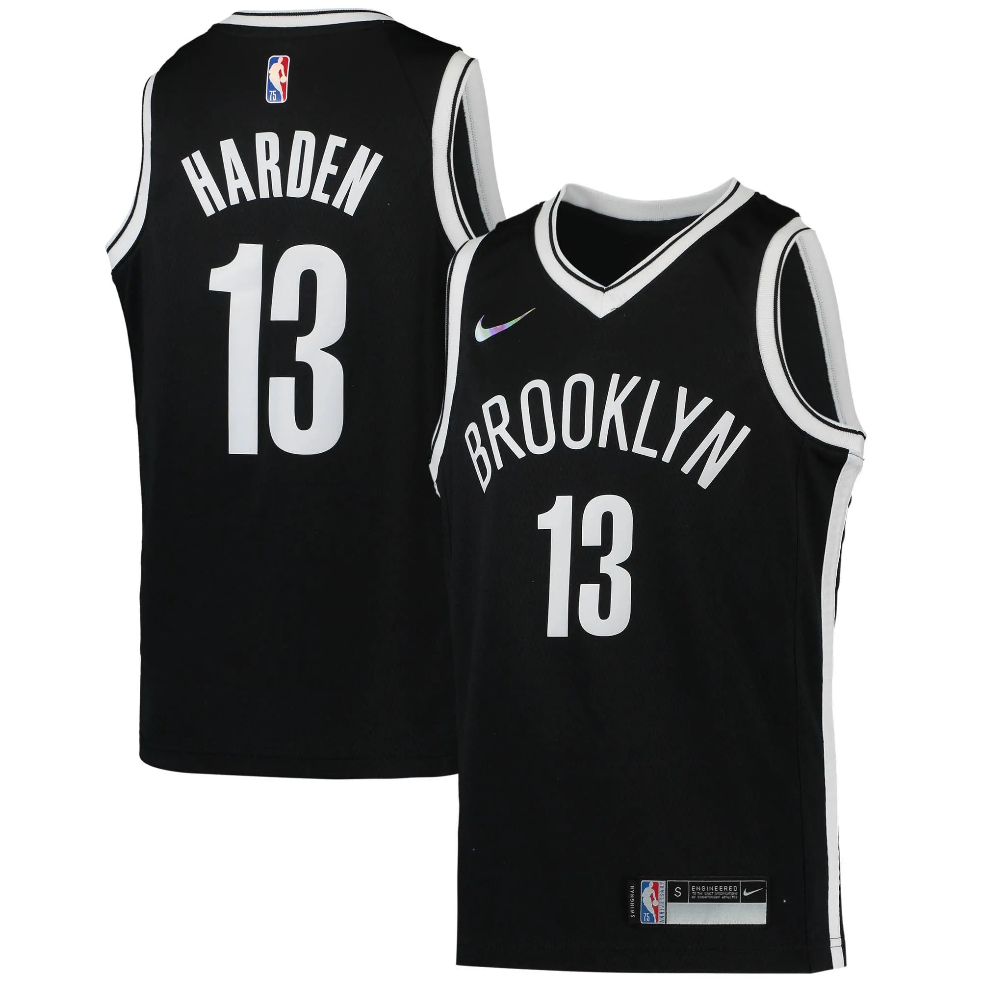 James Harden Brooklyn Nets  Youth 2021/22 Diamond Swingman Jersey - Icon Edition - Black