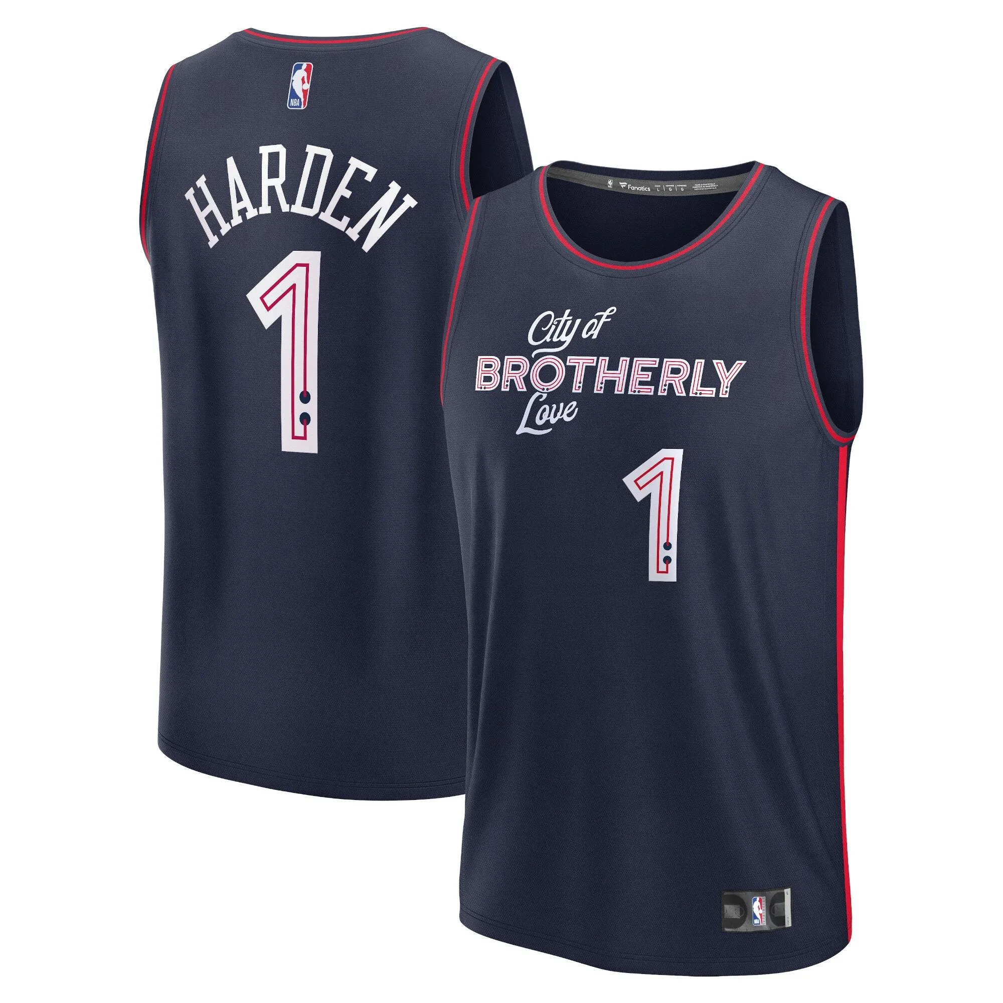 James Harden Philadelphia 76ers Fanatics Branded Fast Break Jersey - Navy - City Edition