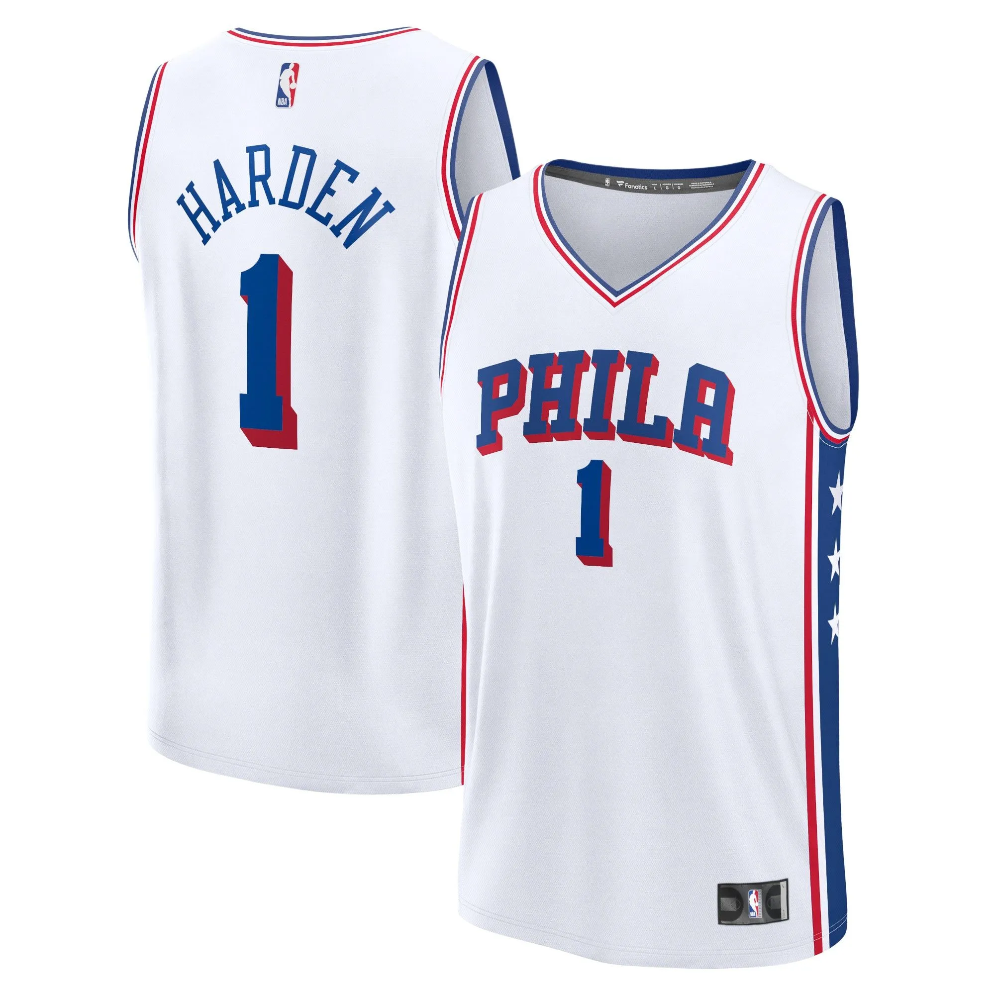 James Harden Philadelphia 76ers Fanatics Branded Fast Break Replica Jersey - Association Edition - White