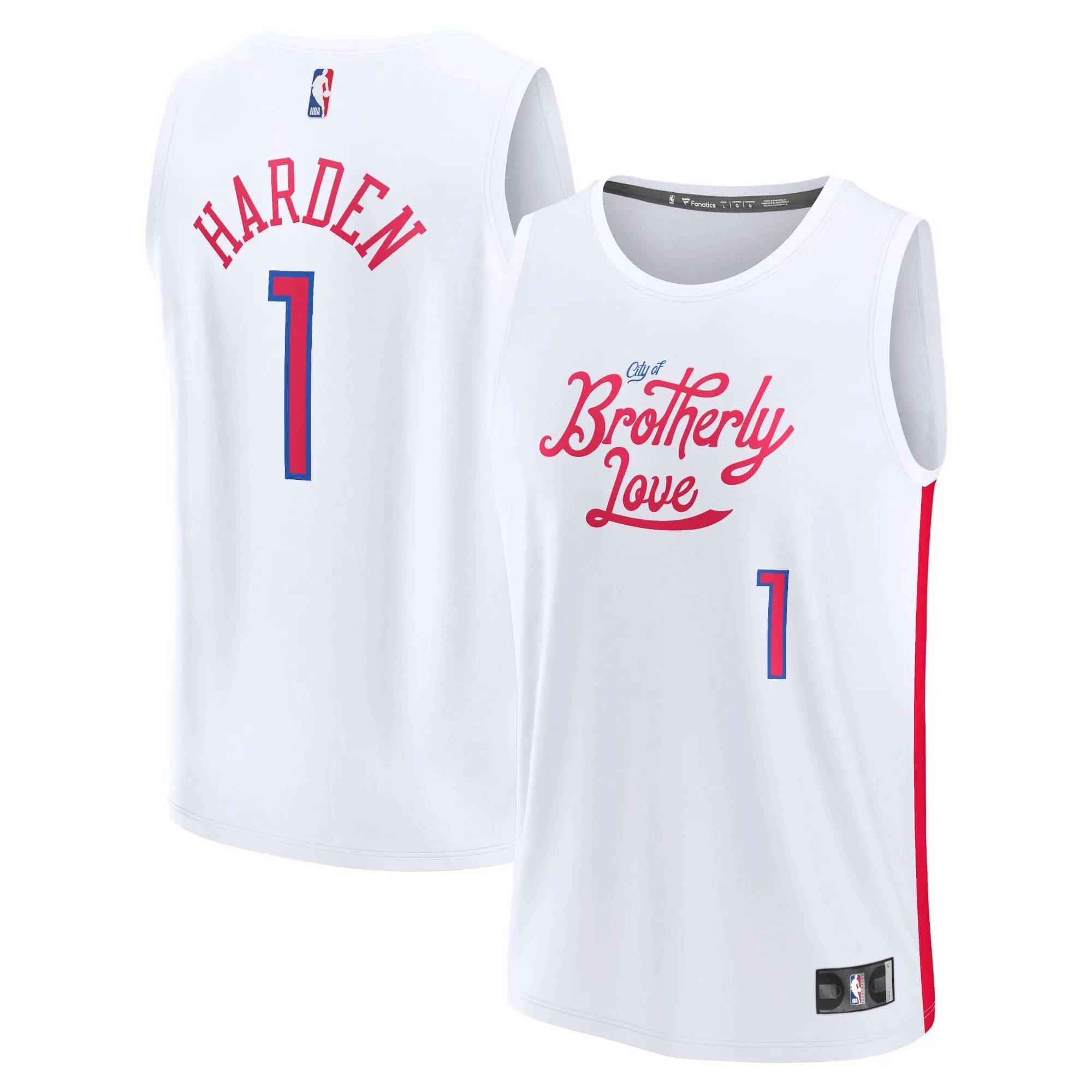 James Harden Philadelphia 76ers Fanatics Branded Youth Fastbreak Jersey - City Edition - White