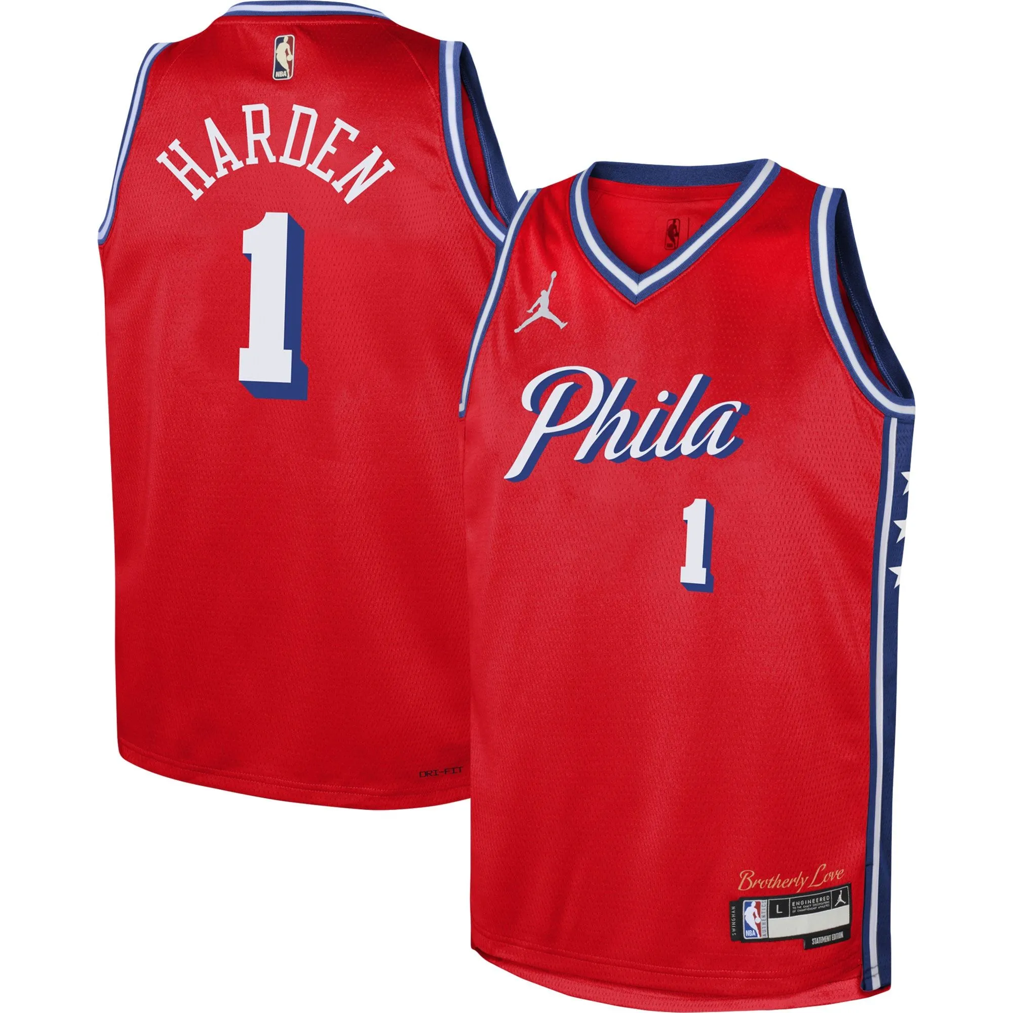 James Harden Philadelphia 76ers Jordan Brand Youth Swingman Jersey - Statement Edition - Red