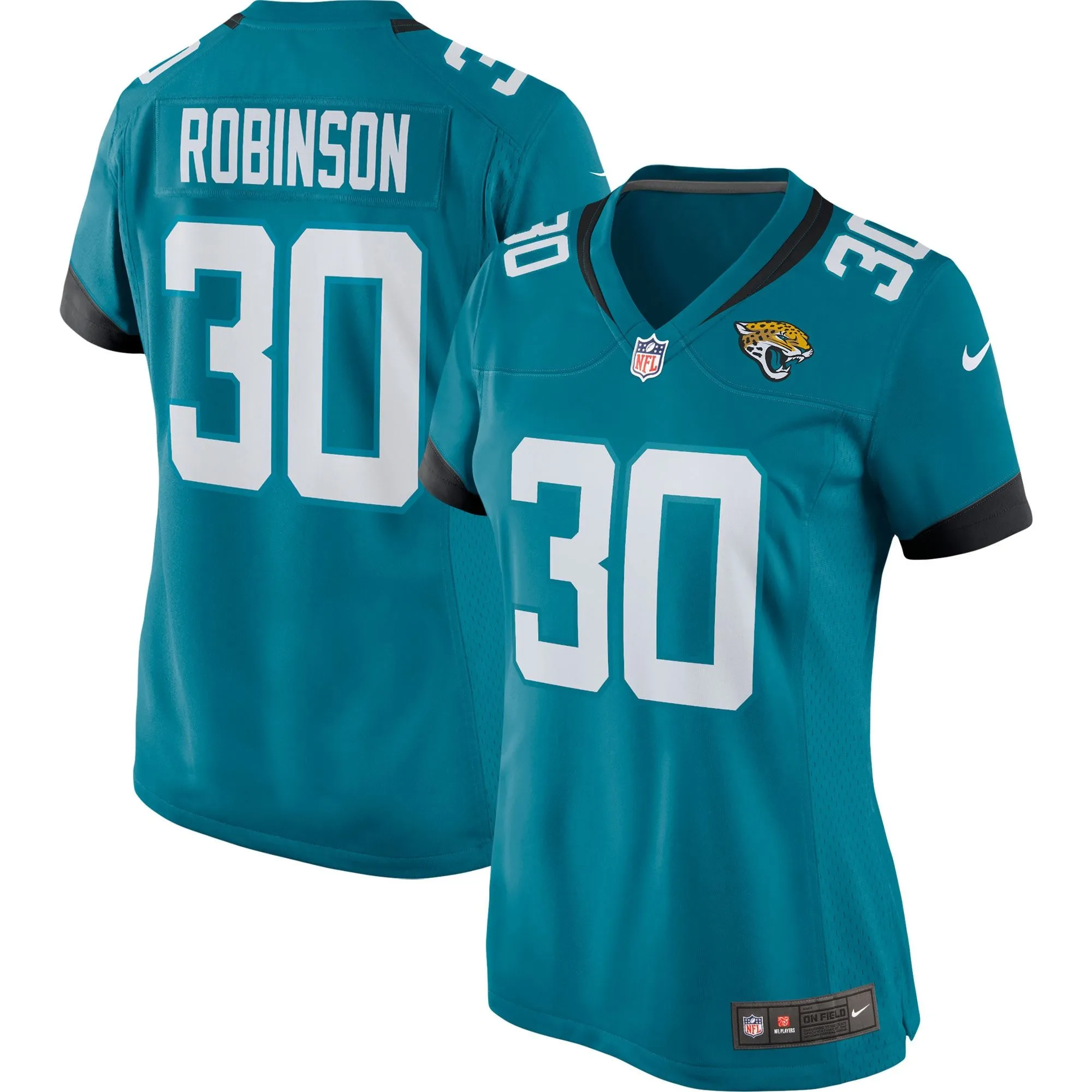 James Robinson Jacksonville Jaguars  Women's Player Game Team Jersey - Teal