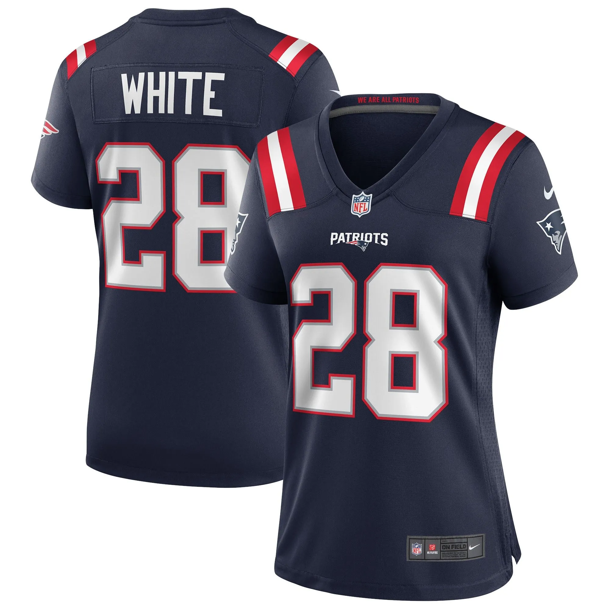 James White New England Patriots  Women's Game Jersey - Navy