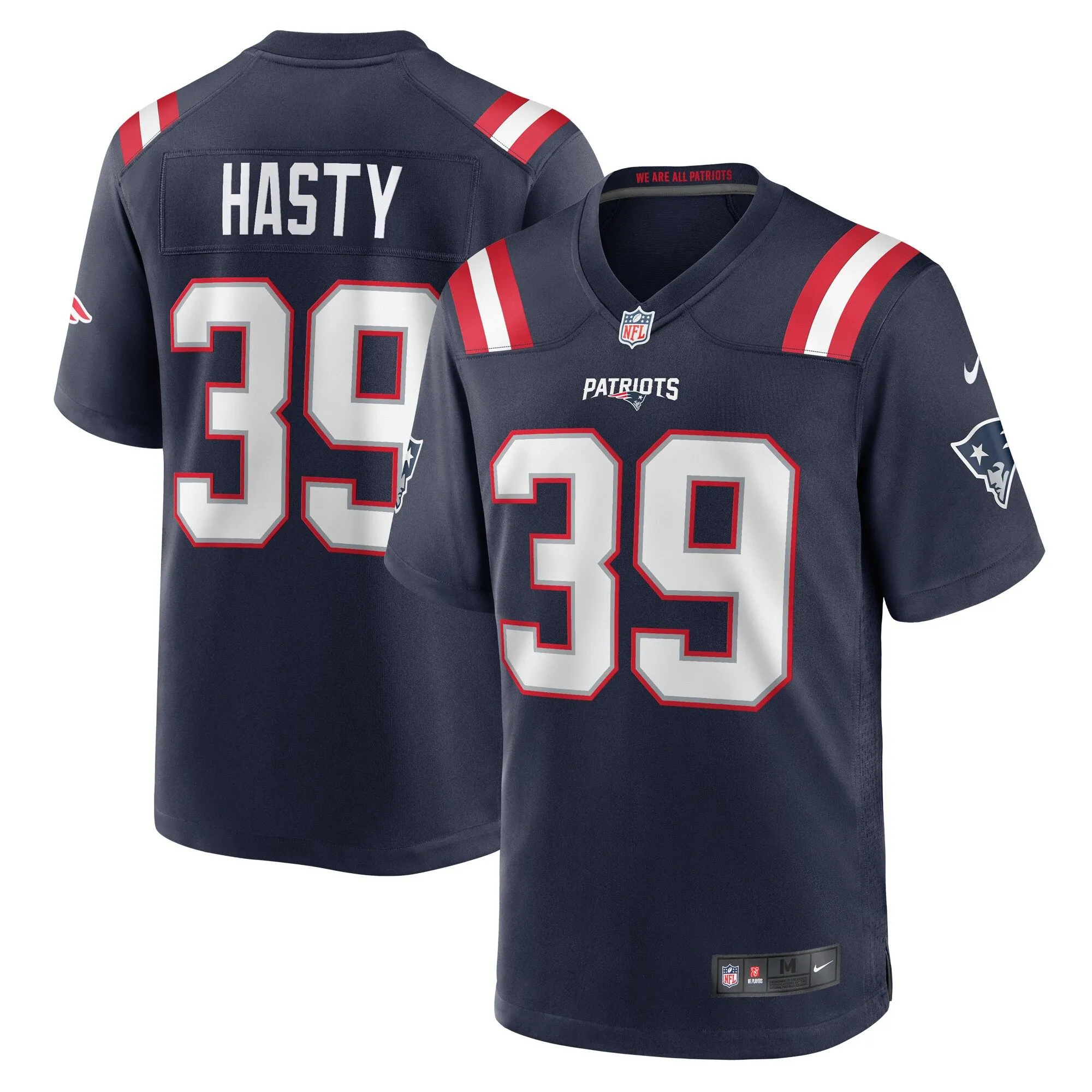 Jamycal Hasty New England Patriots  Team Game Jersey -  Navy