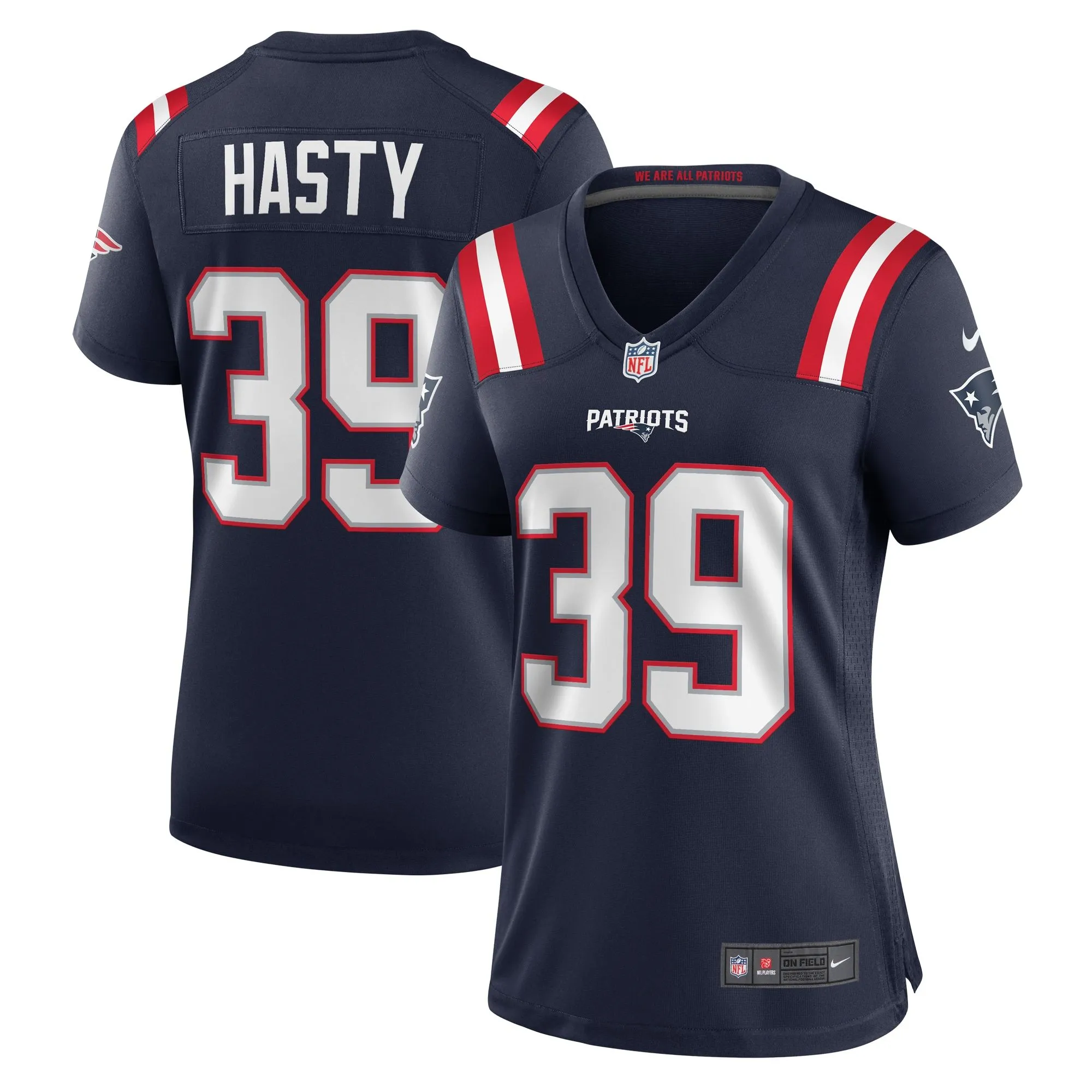 Jamycal Hasty New England Patriots  Women's Team Game Jersey -  Navy