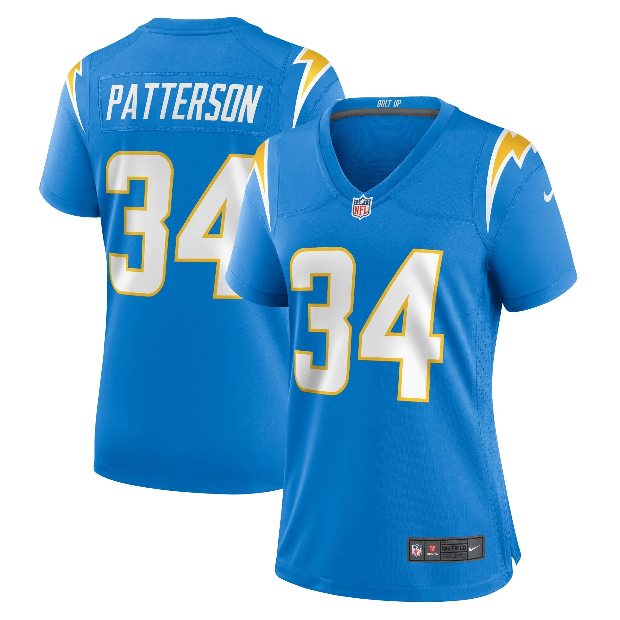 Jaret Patterson Los Angeles Chargers  Women's Team Game Jersey -  Powder Blue