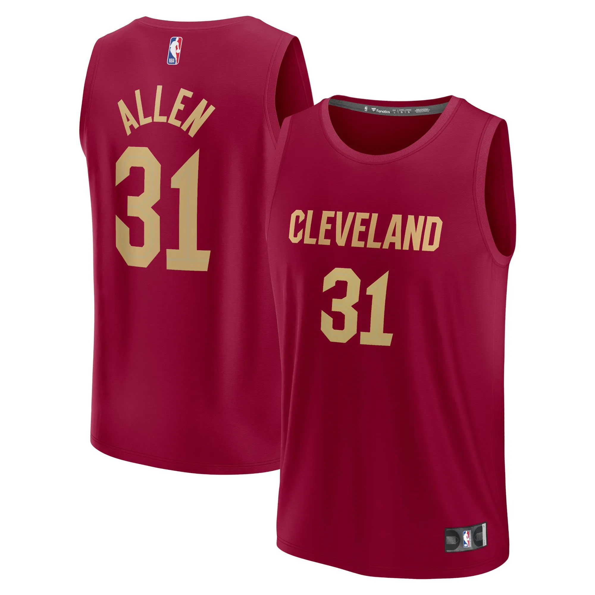 Jarrett Allen Cleveland Cavaliers Fanatics Branded Fast Break Replica Jersey - Icon Edition - Wine