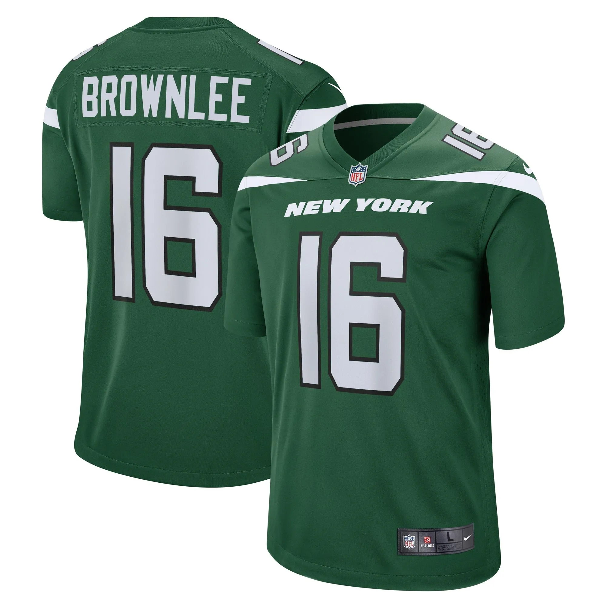 Jason Brownlee New York Jets   Game Jersey - Gotham Green