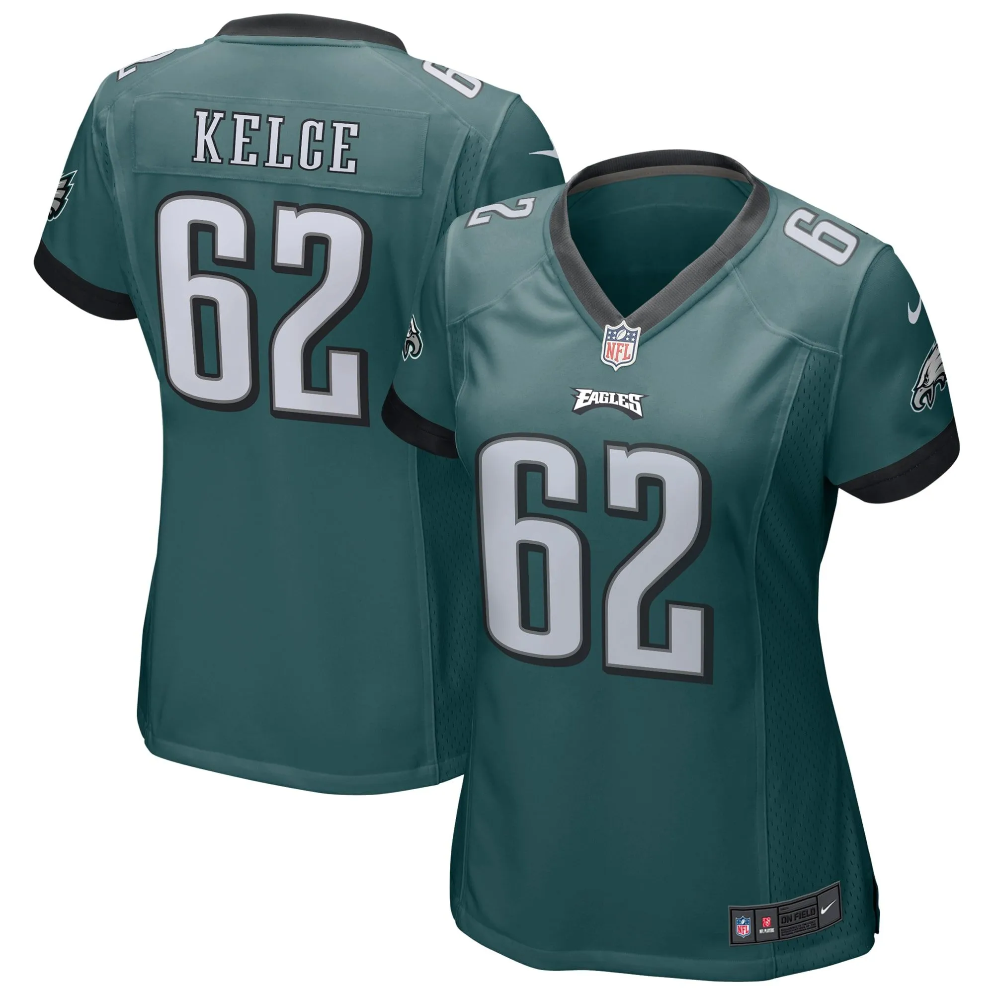 Jason Kelce Philadelphia Eagles  Women's Game Jersey - Midnight Green