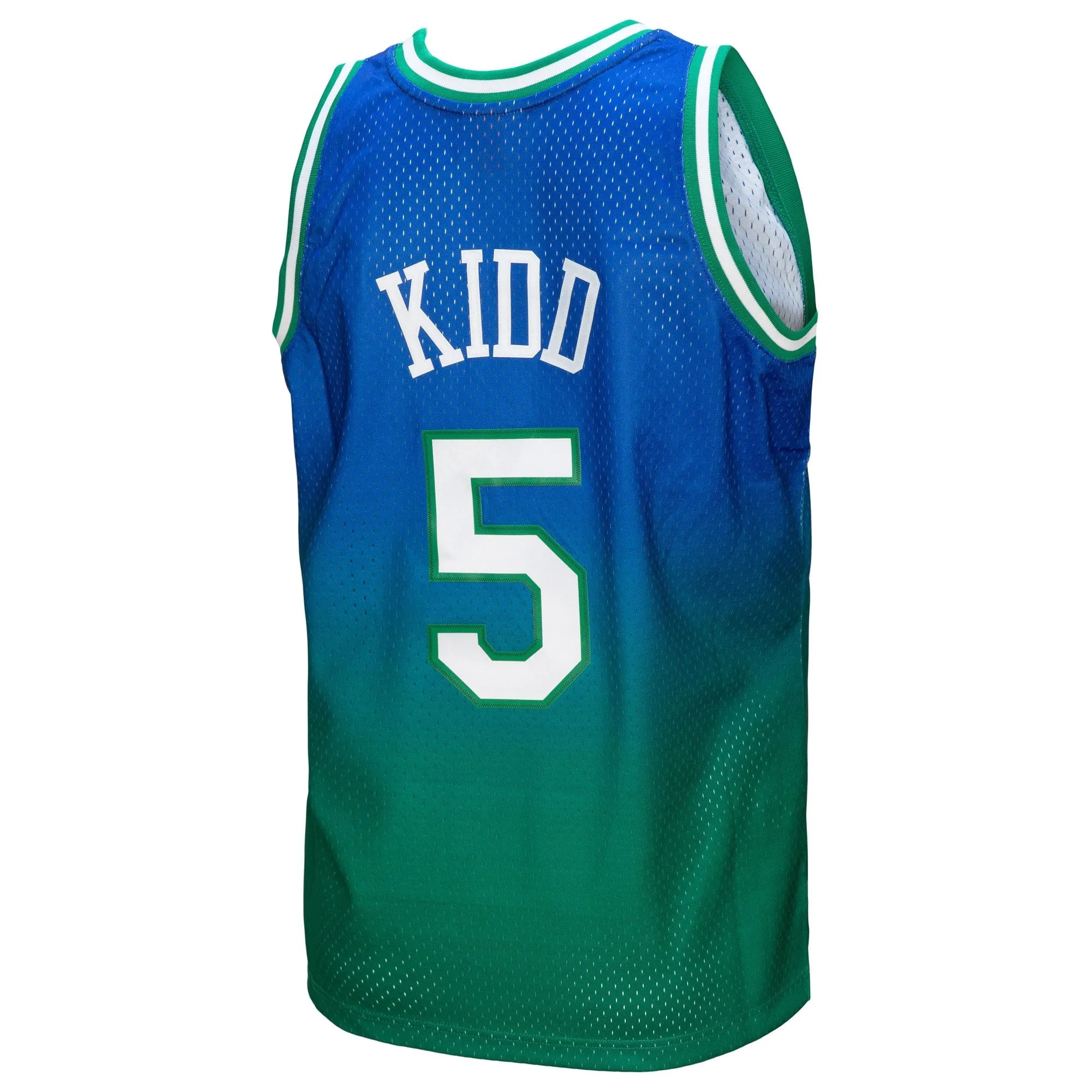 Jason Kidd Dallas Mavericks Mitchell & Ness 1994/95 Hardwood Classics Fadeaway Swingman Player Jersey - Green/Navy